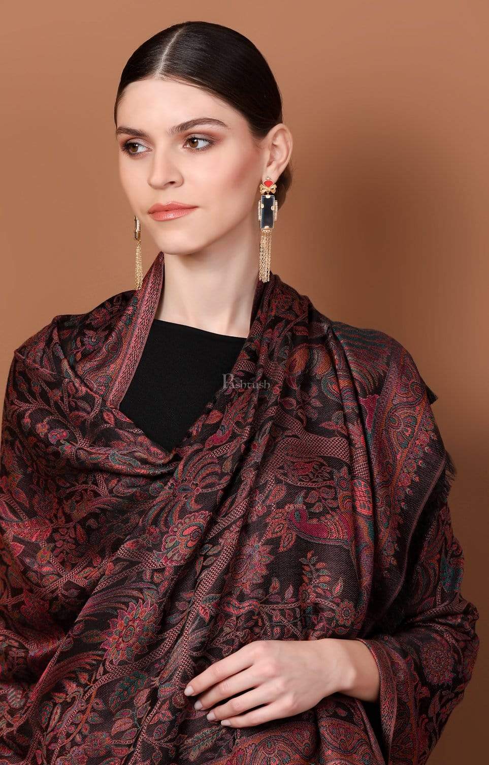 Pashtush Women'S Soft Bamboo Scarf, Ethnic Design - Image 5
