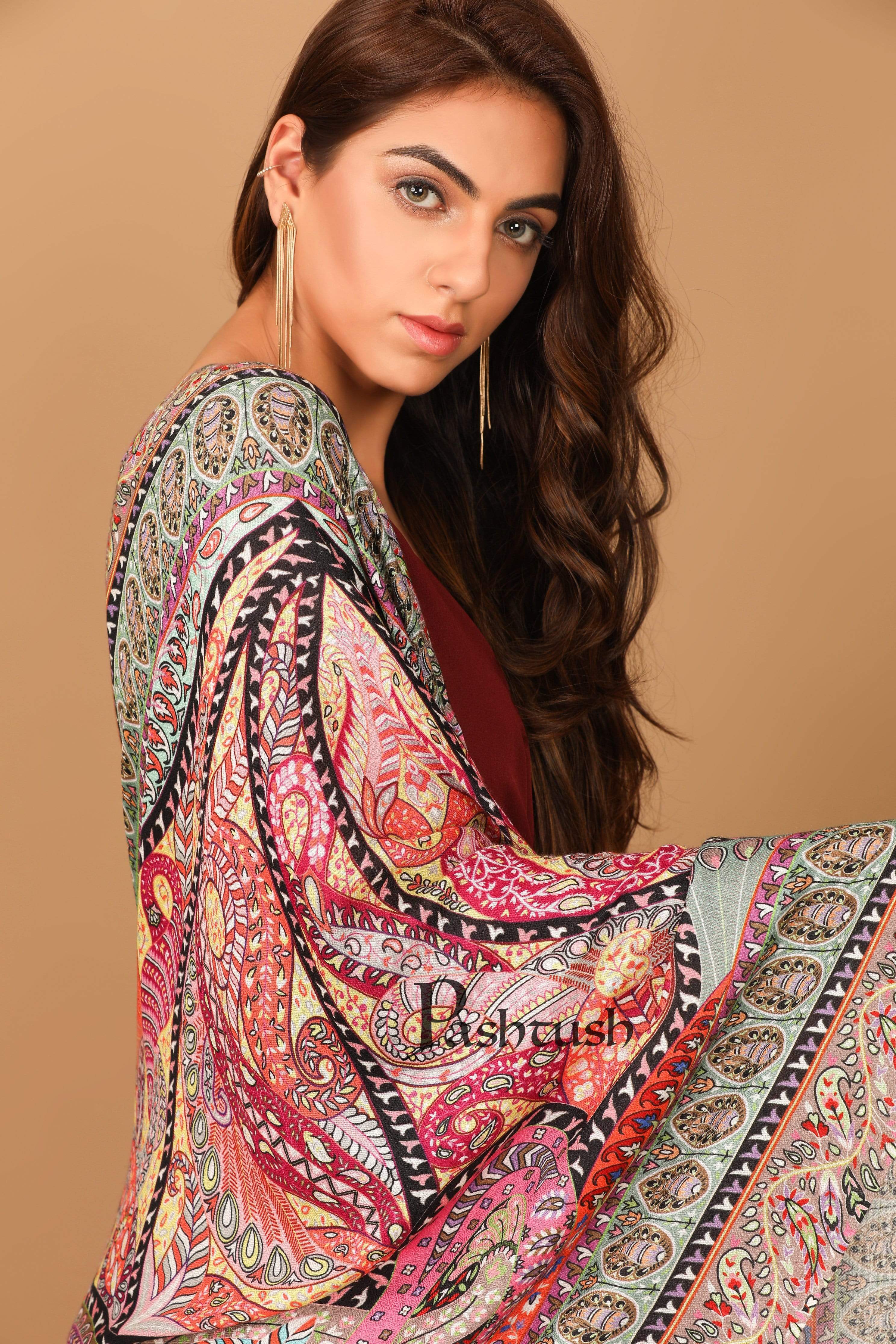 Pashtush Women'S Soft Bamboo Scarf, Stoles, Wraps (Soft Bamboo) - Paisley Garden