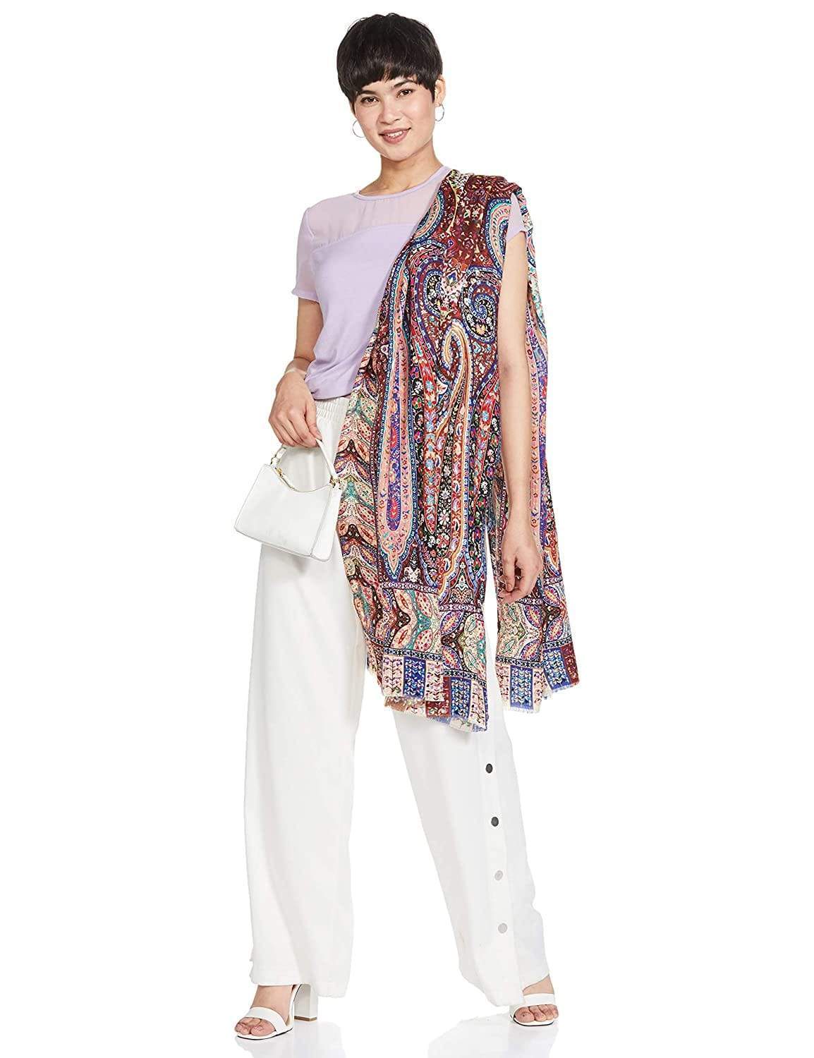 Pashtush Women'S Soft Bamboo Scarf, Stoles, Wraps (Soft Bamboo) - Paisley Garden - Image 10