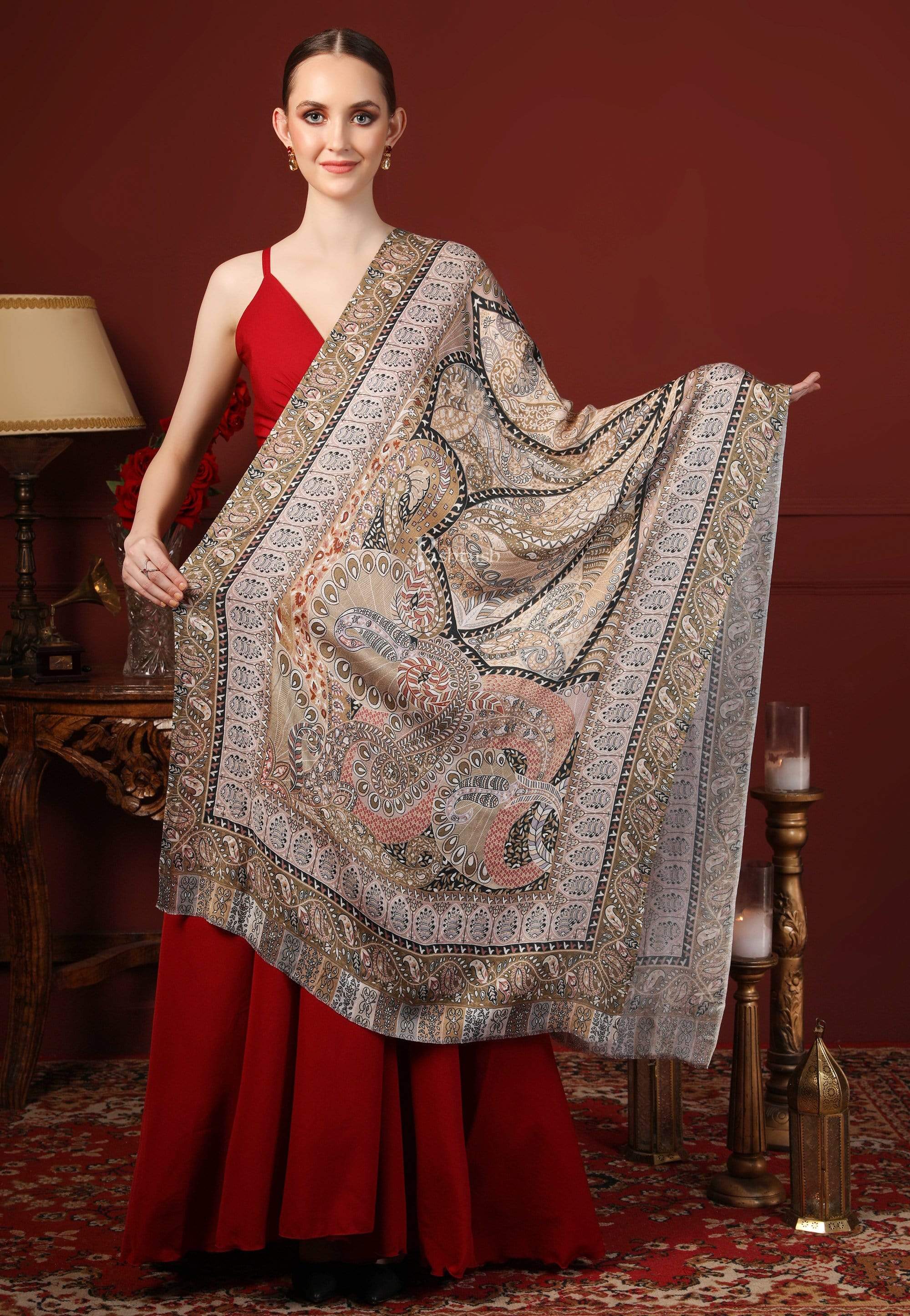 Pashtush Women'S Soft Bamboo Scarf, Stoles, Wraps (Soft Bamboo) - Paisley Garden - Image 4