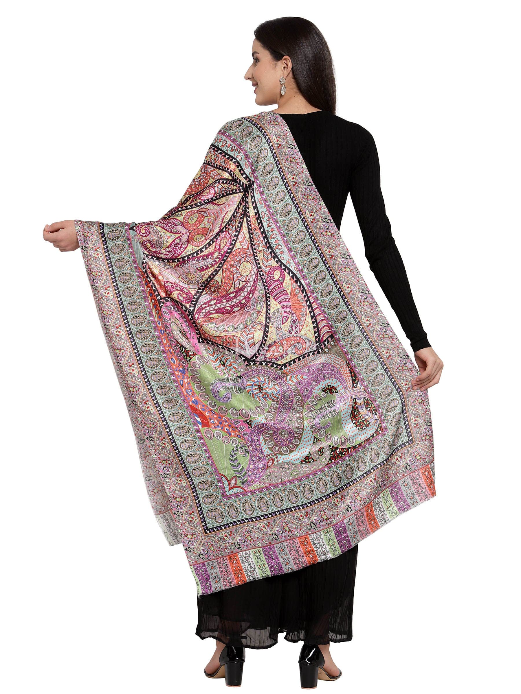 Pashtush Women'S Soft Bamboo Scarf, Stoles, Wraps (Soft Bamboo) - Paisley Garden - Image 3