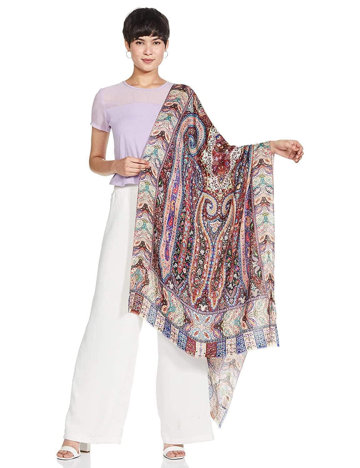 Pashtush Women'S Soft Bamboo Scarf, Stoles, Wraps (Soft Bamboo) - Paisley Garden - Image 9