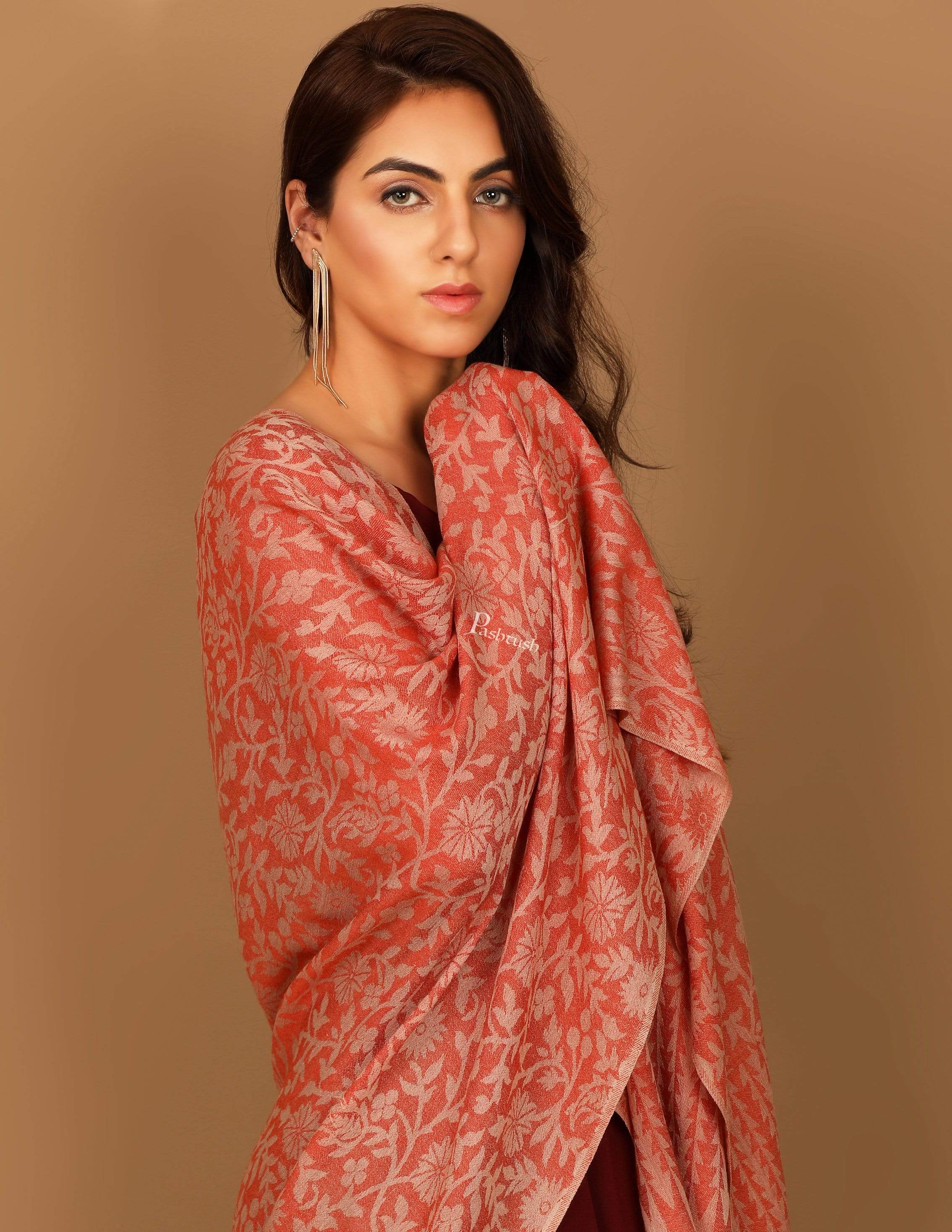 Pashtush Women'S Soft Fine Wool Floral Scarf, Soft And Warm, Dawn - Image 2