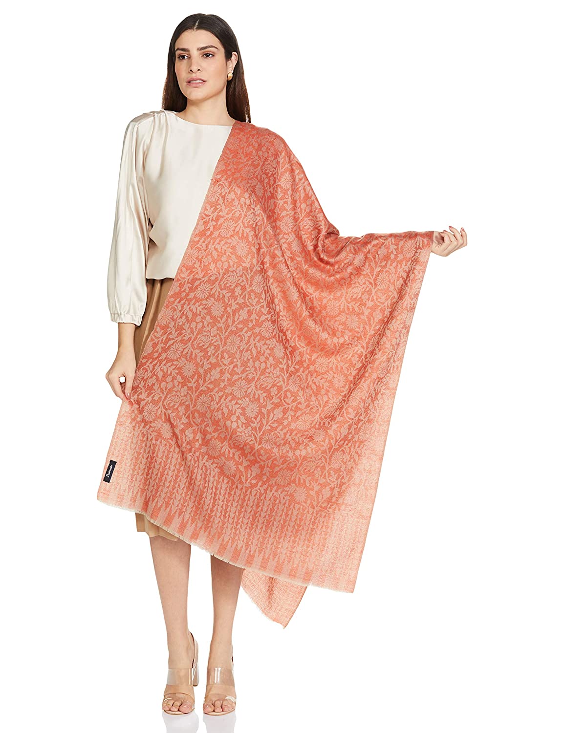 Pashtush Women'S Soft Fine Wool Floral Scarf, Soft And Warm, Dawn - Image 8