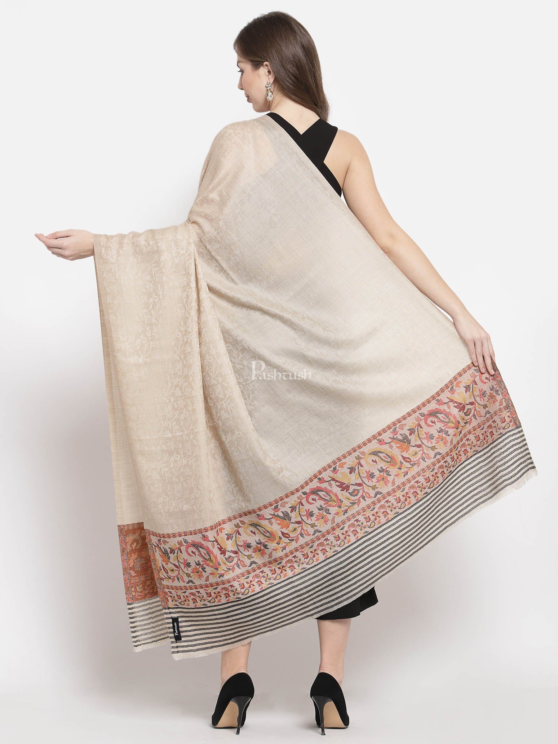 Pashtush Women'S Soft Wool Cashmere Blended Shawl, Ethnic Palla - Image 3