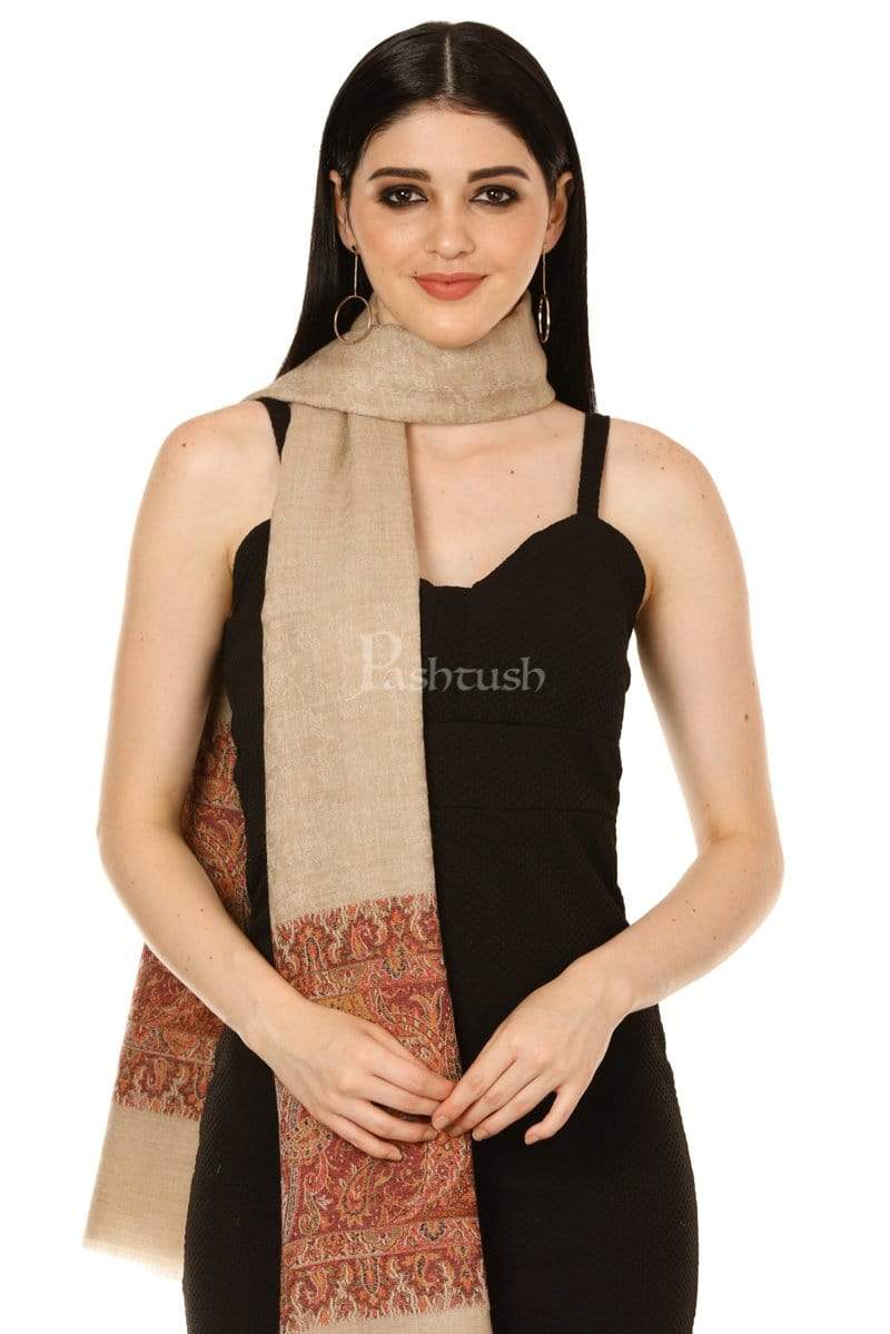 Pashtush Women'S Soft Wool, Reversible Stole Scarf - Image 3