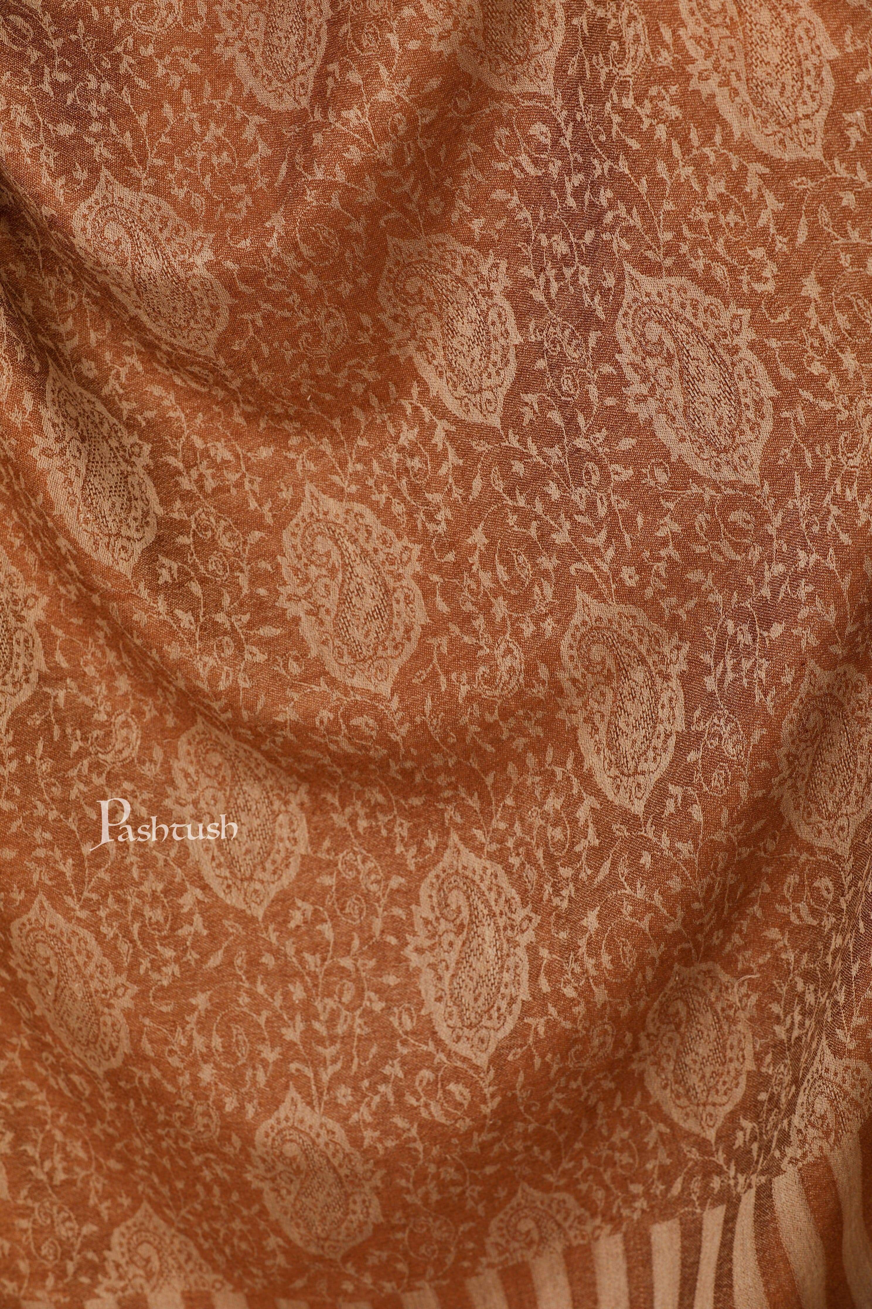 Pashtush Women'S Soft Wool, Reversible Stole Scarf, Espresso Brown - Image 2