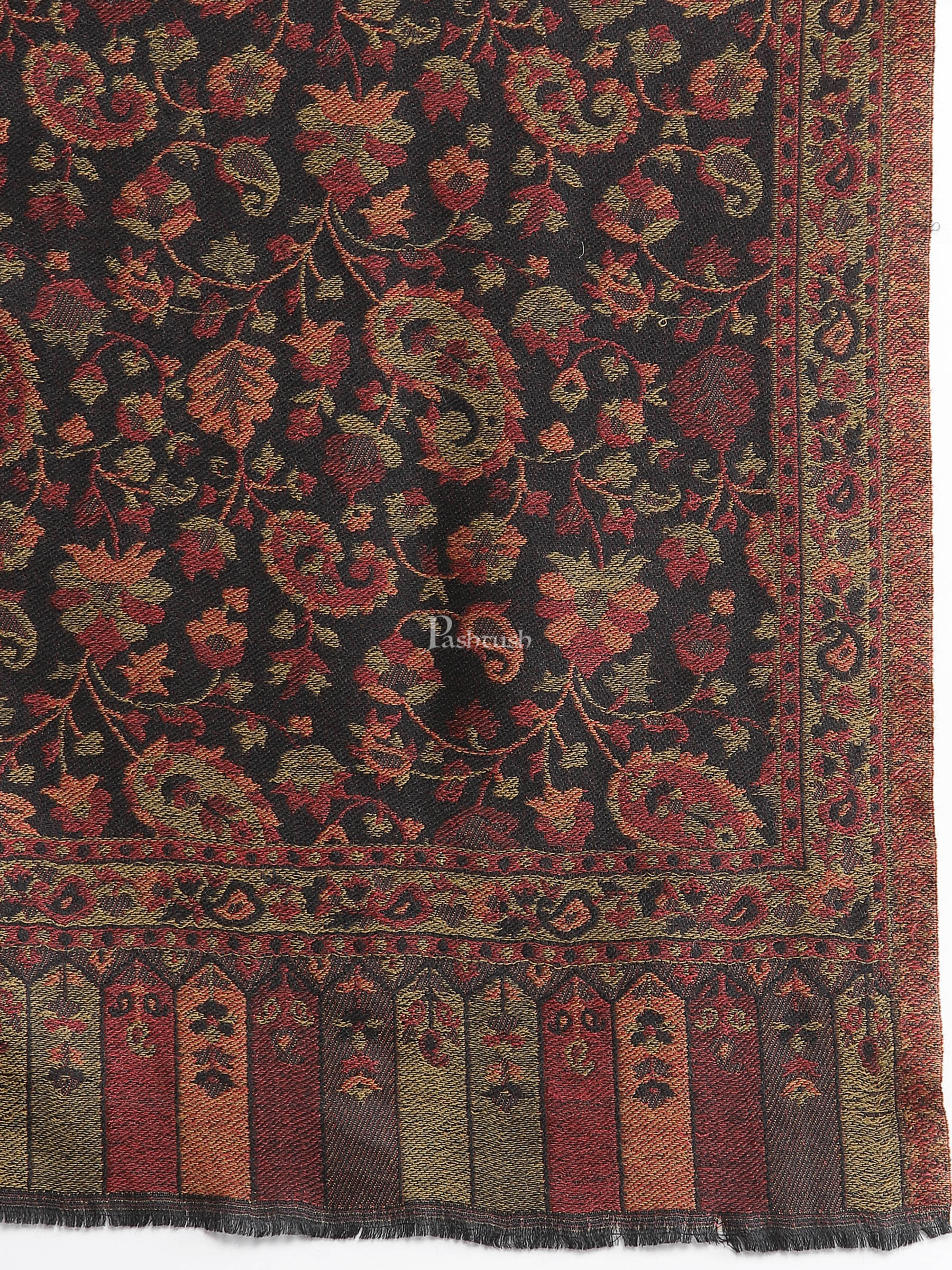 Pashtush Women'S Soft Wool, Reversible Stole, Scarf, Ethnic Weave - Image 2