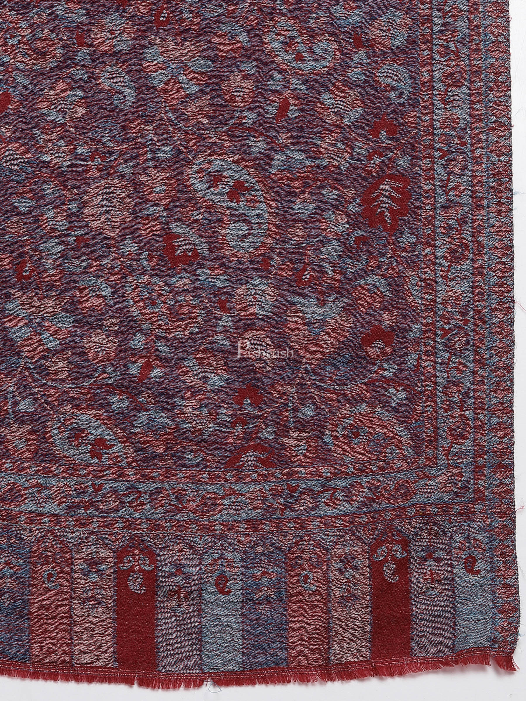 Pashtush Women'S Soft Wool, Reversible Stole, Scarf, Ethnic Weave, Peel Lilac - Image 3