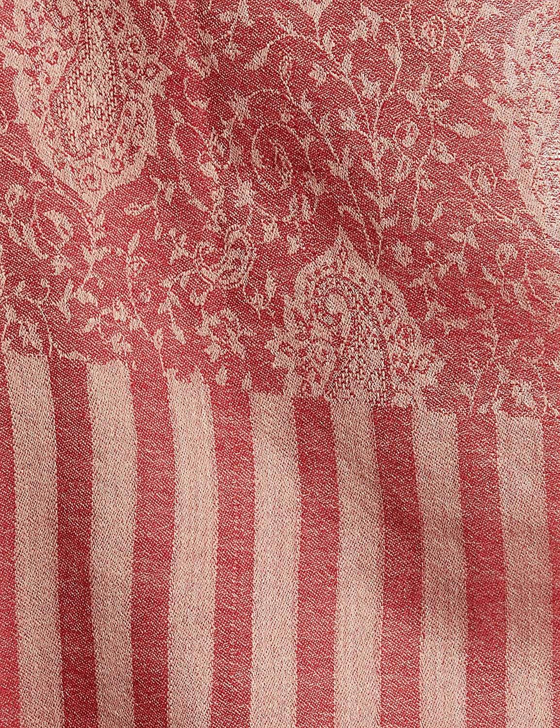 Pashtush Women'S Soft Wool, Reversible Stole Scarf, Self Paisley Weave, Ruby - Image 11