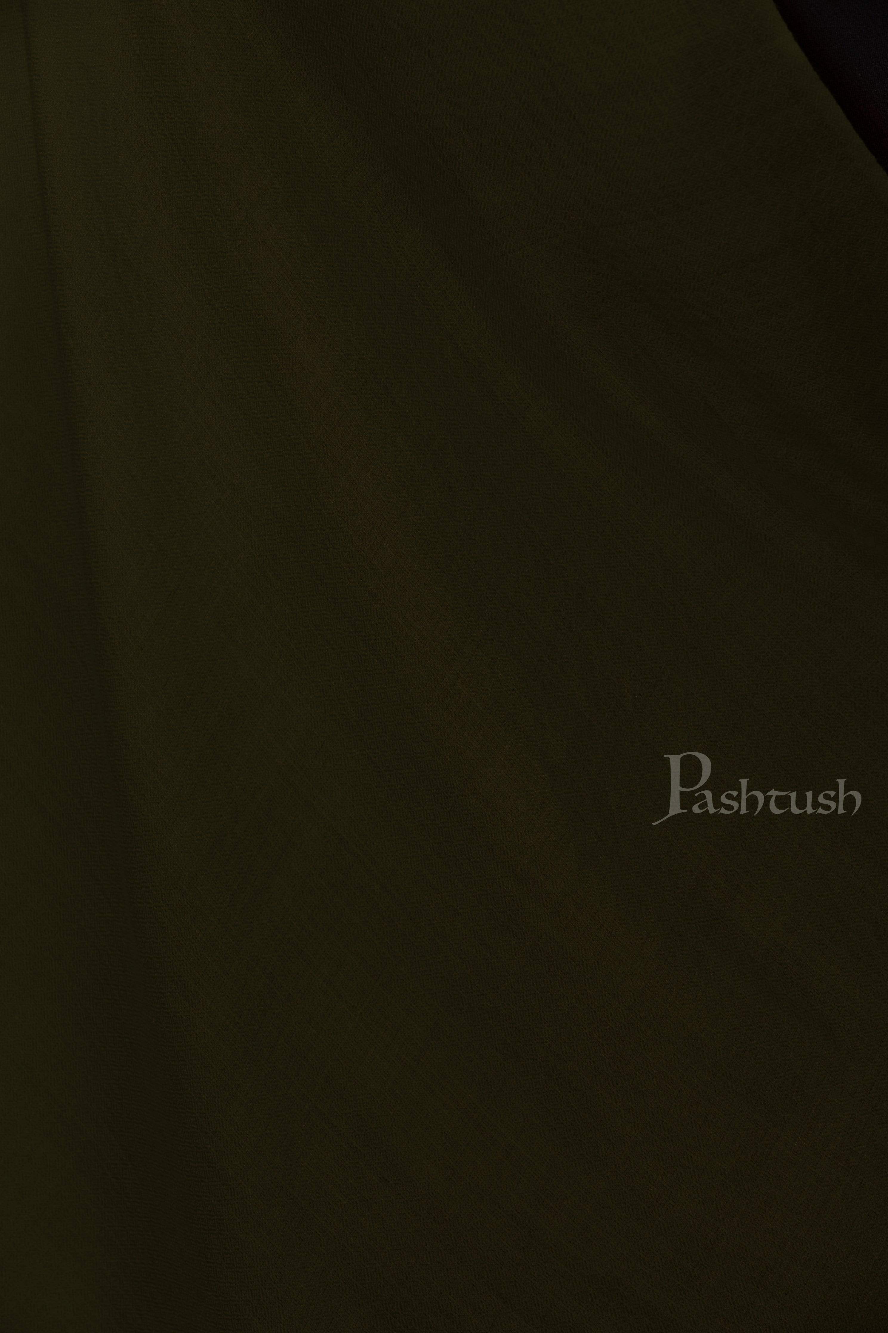 Pashtush Womens Softest Cashmere Scarf, Diamond Weave, Olive - Image 2
