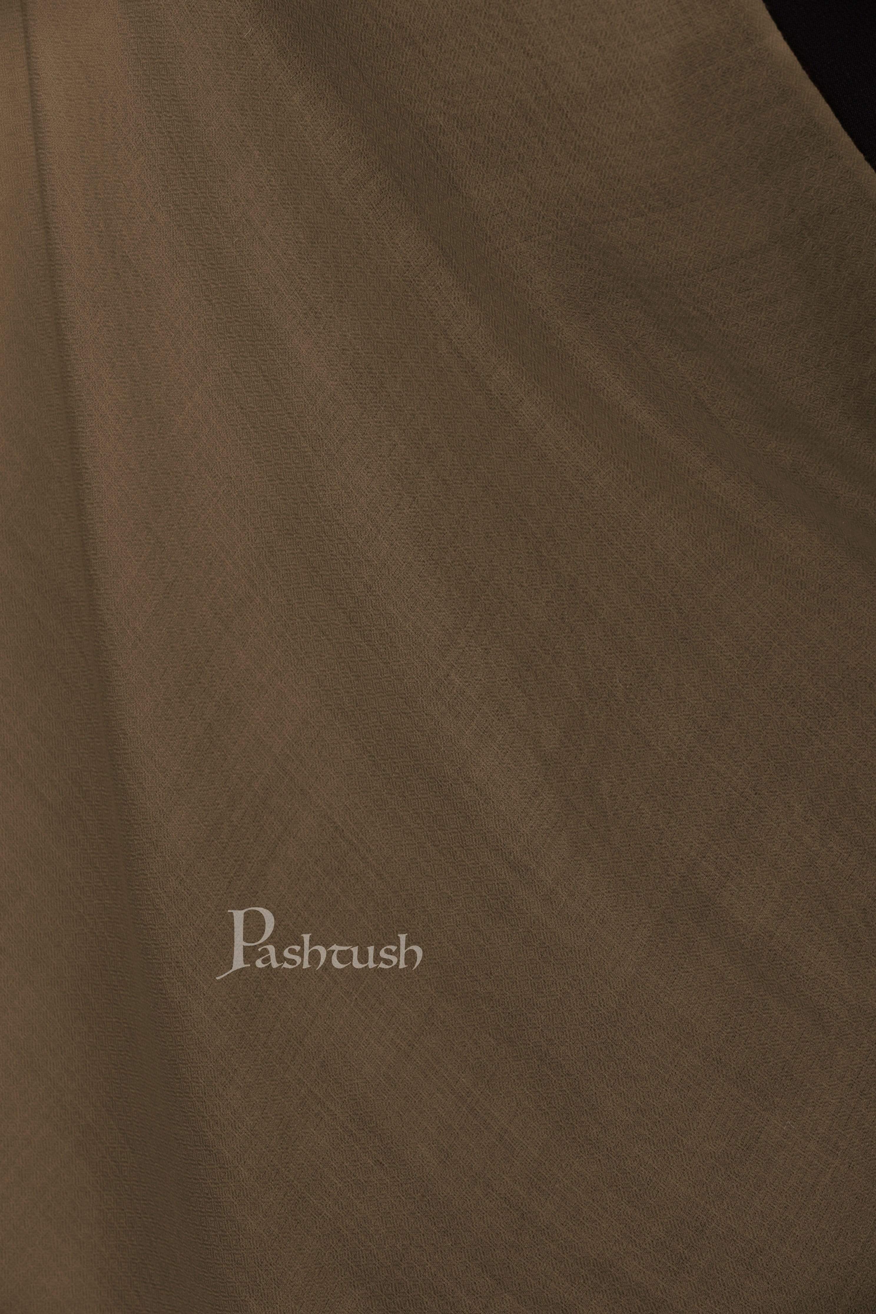 Pashtush Womens Softest Cashmere  Scarf, Diamond Weave, Sandy Brown - Image 2