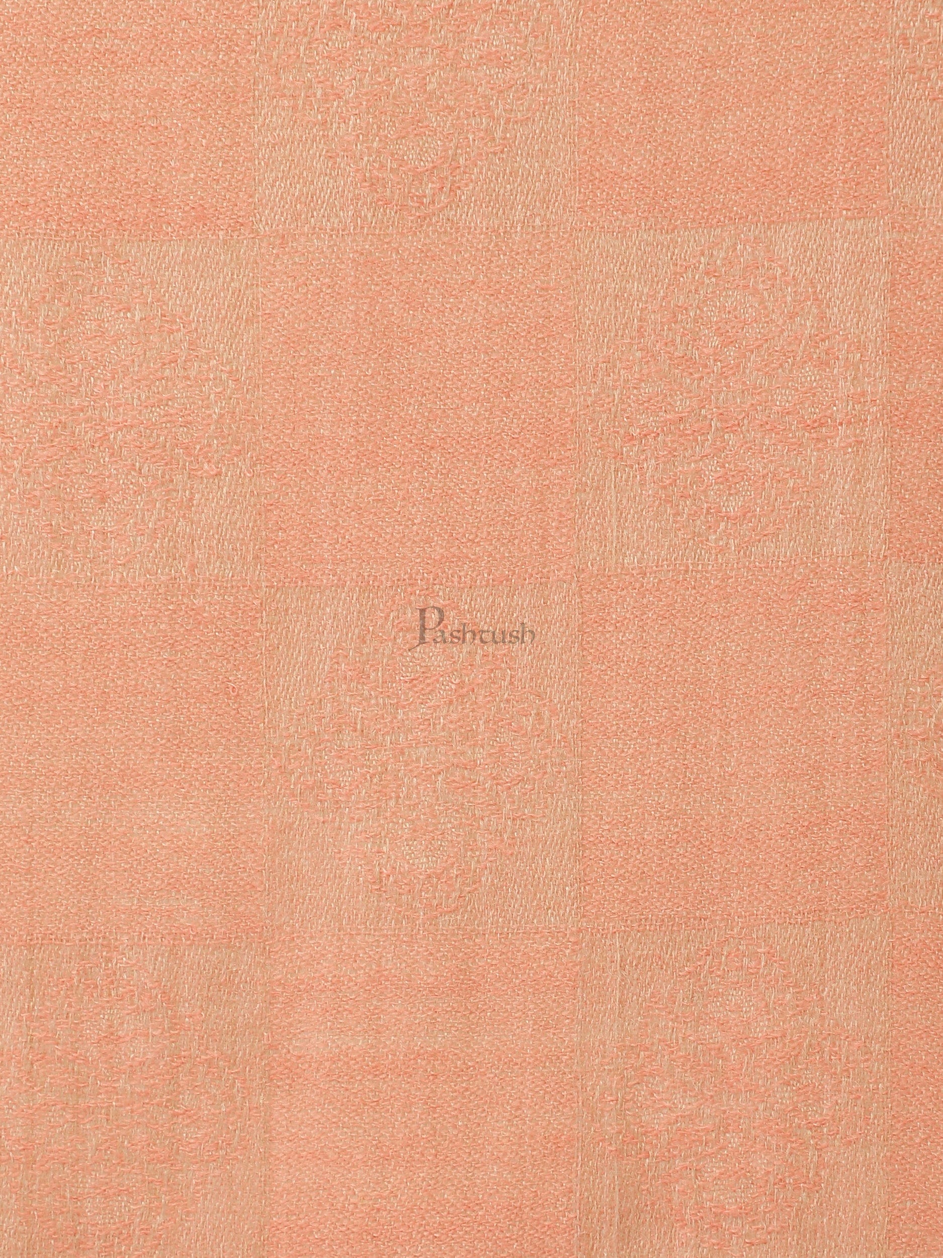 Pashtush womens Stole, Checkered design, Peach - Image 6