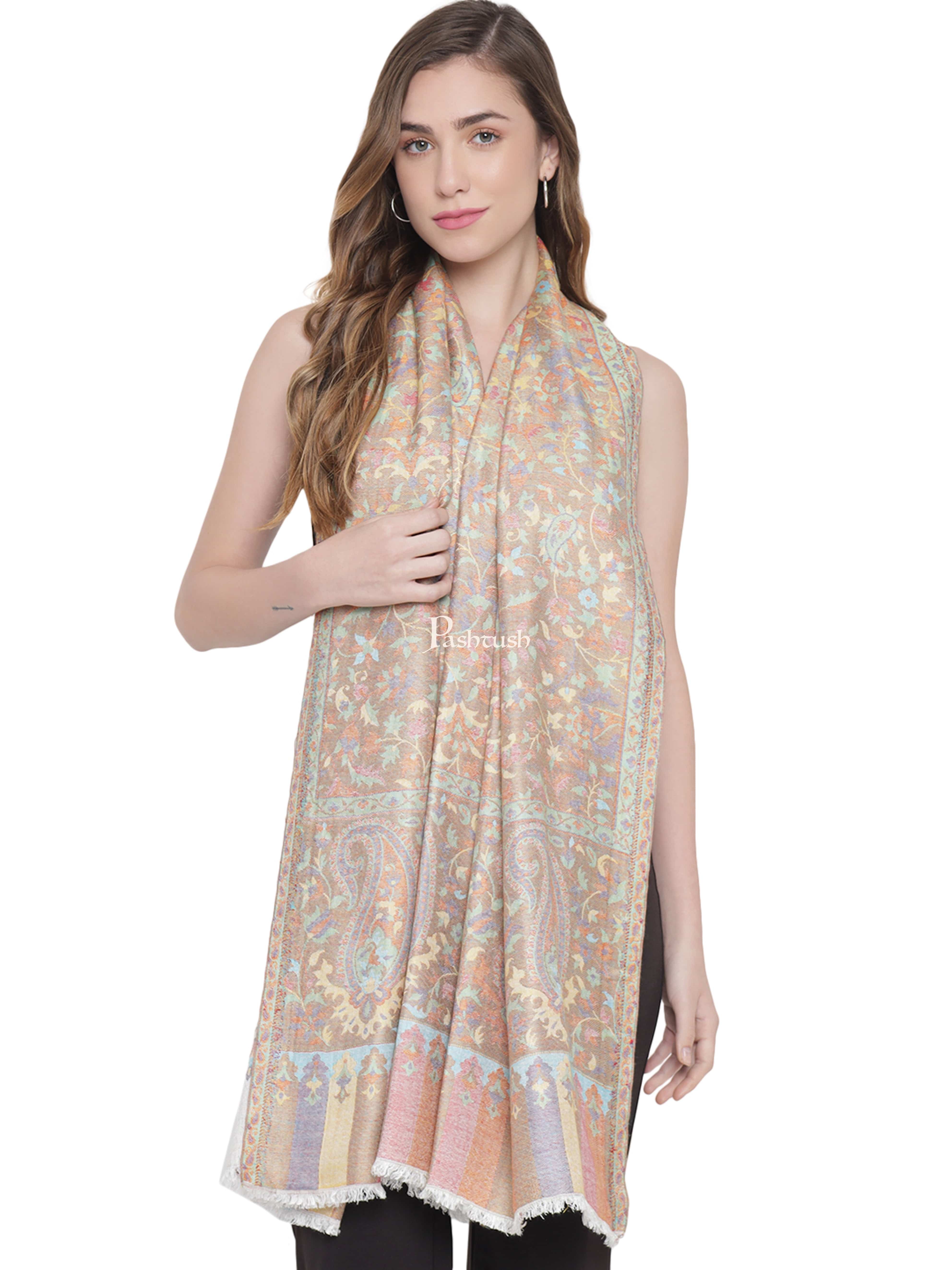Pashtush Womens Stole, Ethnic Weave, Extra Soft Bamboo, Multicoloured