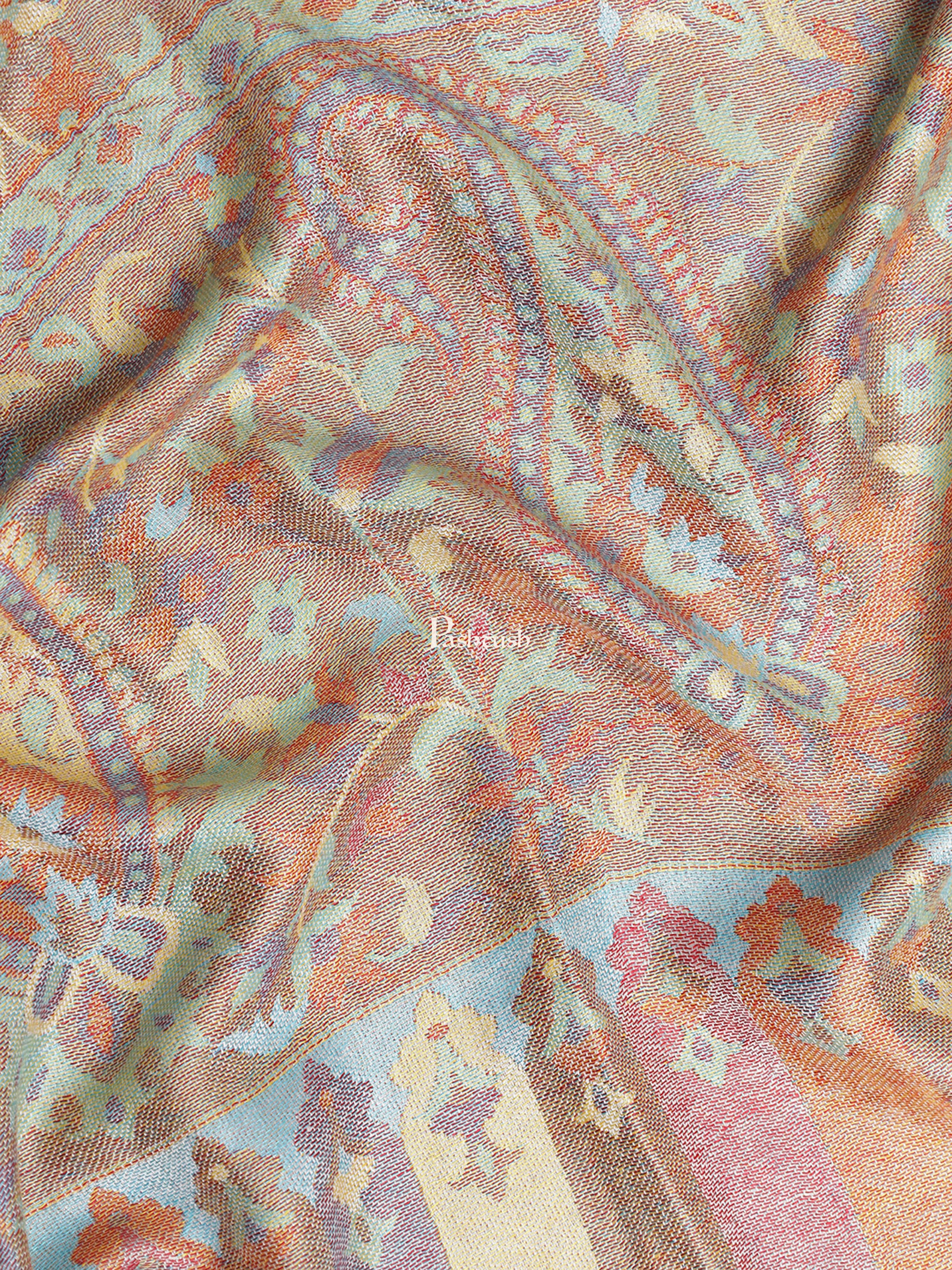 Pashtush Womens Stole, Ethnic Weave, Extra Soft Bamboo, Multicoloured - Image 2