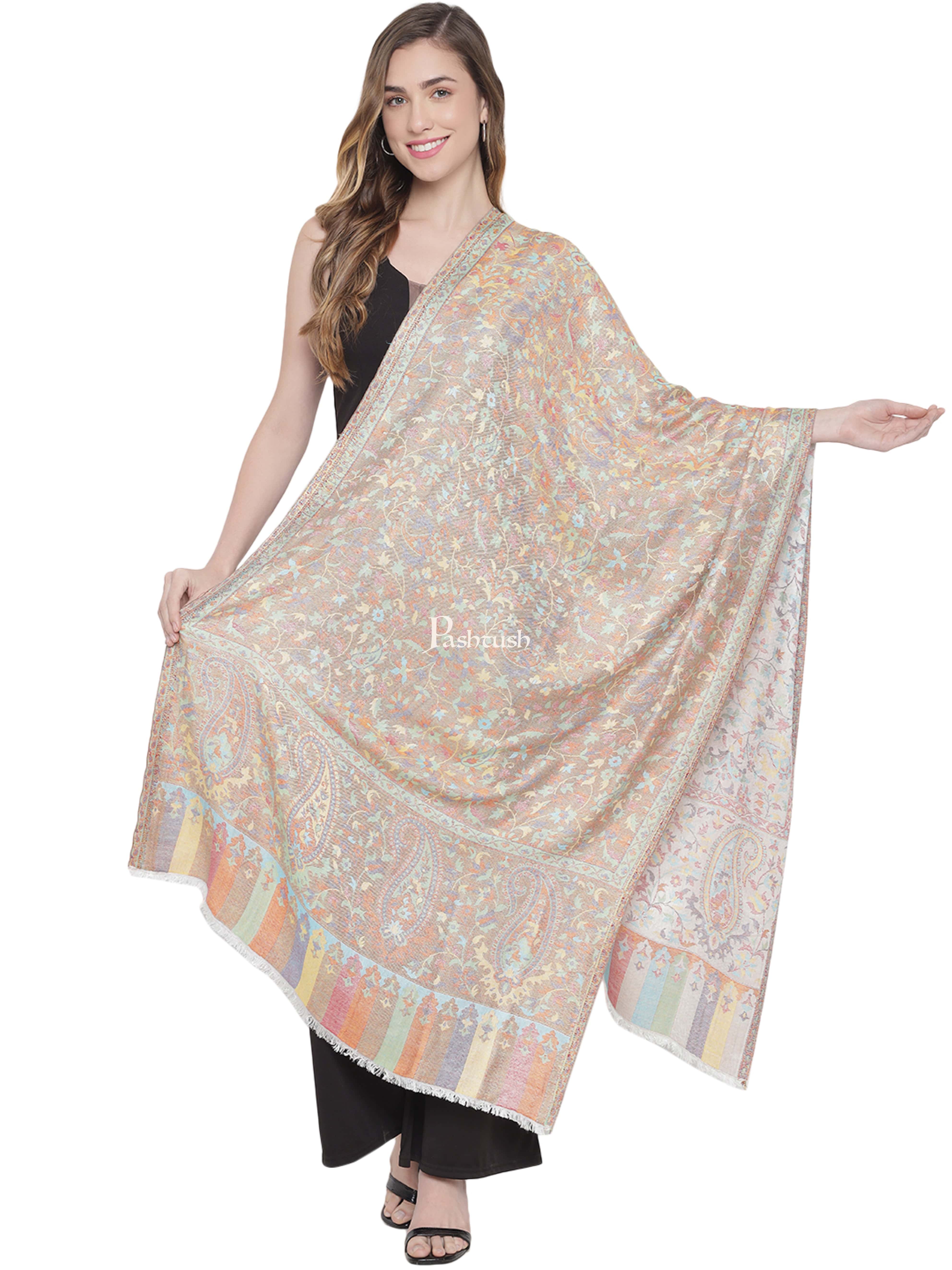 Pashtush Womens Stole, Ethnic Weave, Extra Soft Bamboo, Multicoloured - Image 3