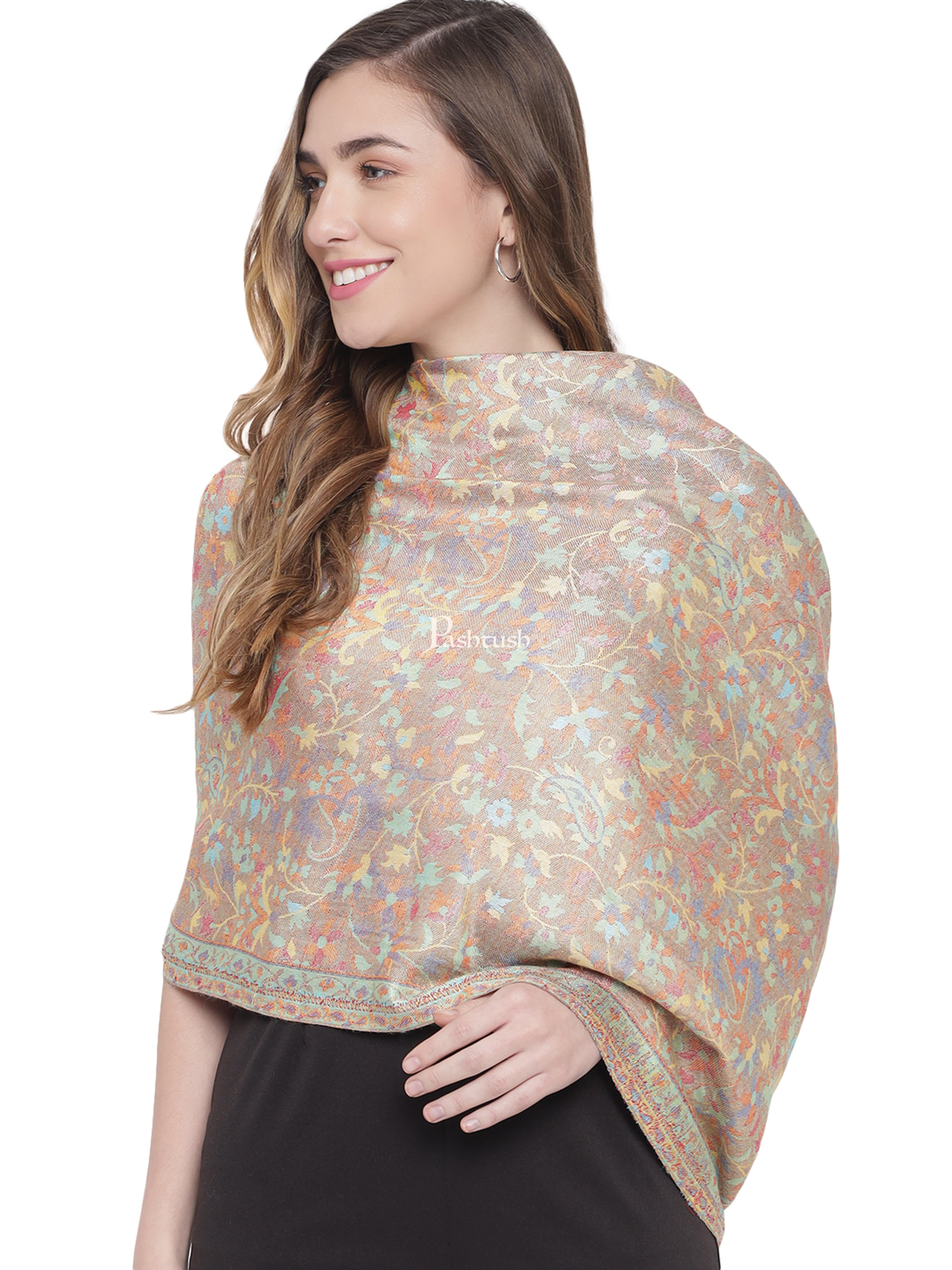 Pashtush Womens Stole, Ethnic Weave, Extra Soft Bamboo, Multicoloured - Image 5