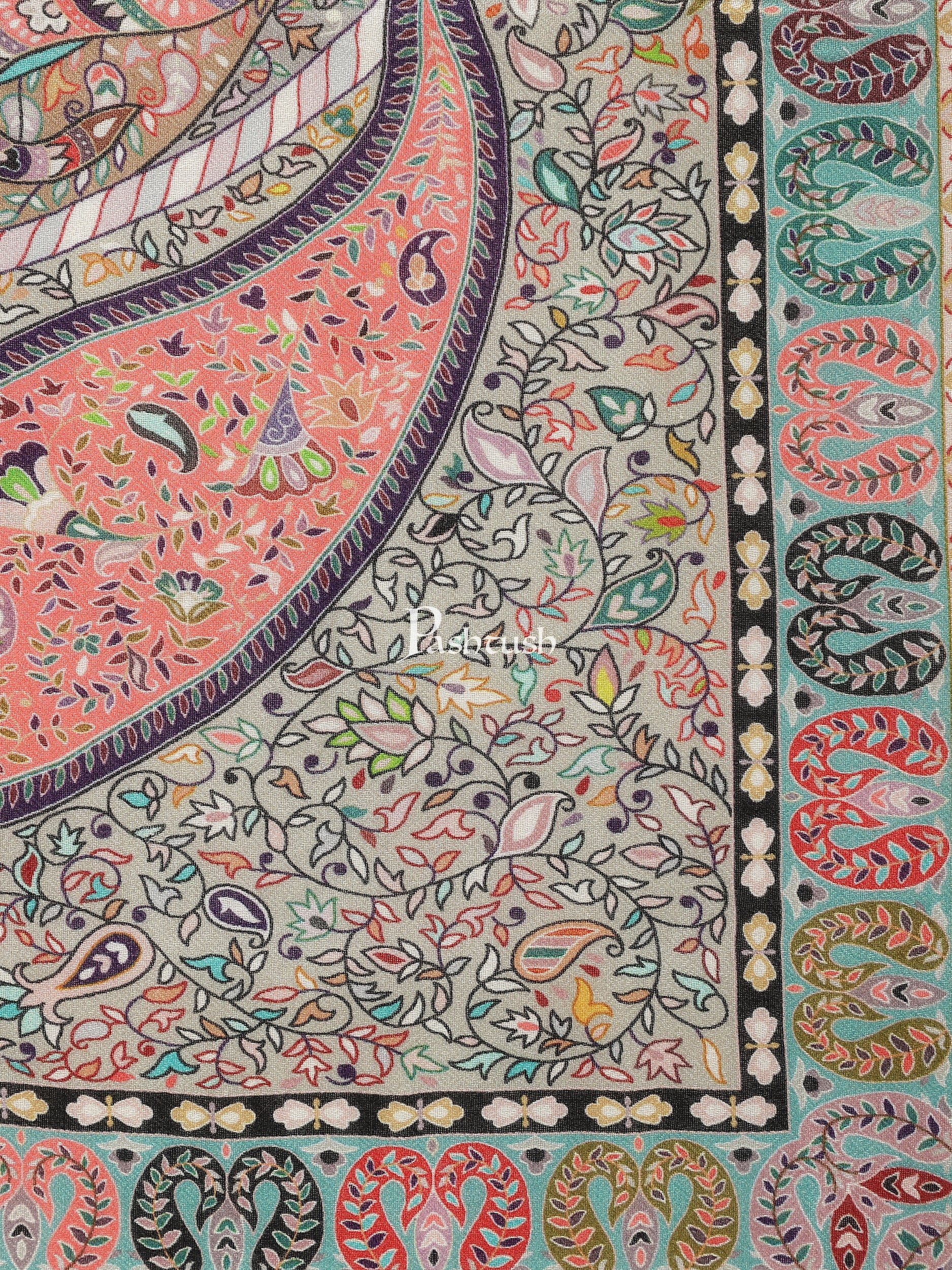 Pashtush womens Bamboo Print Stole, Paisley design, Multicolour - Image 2