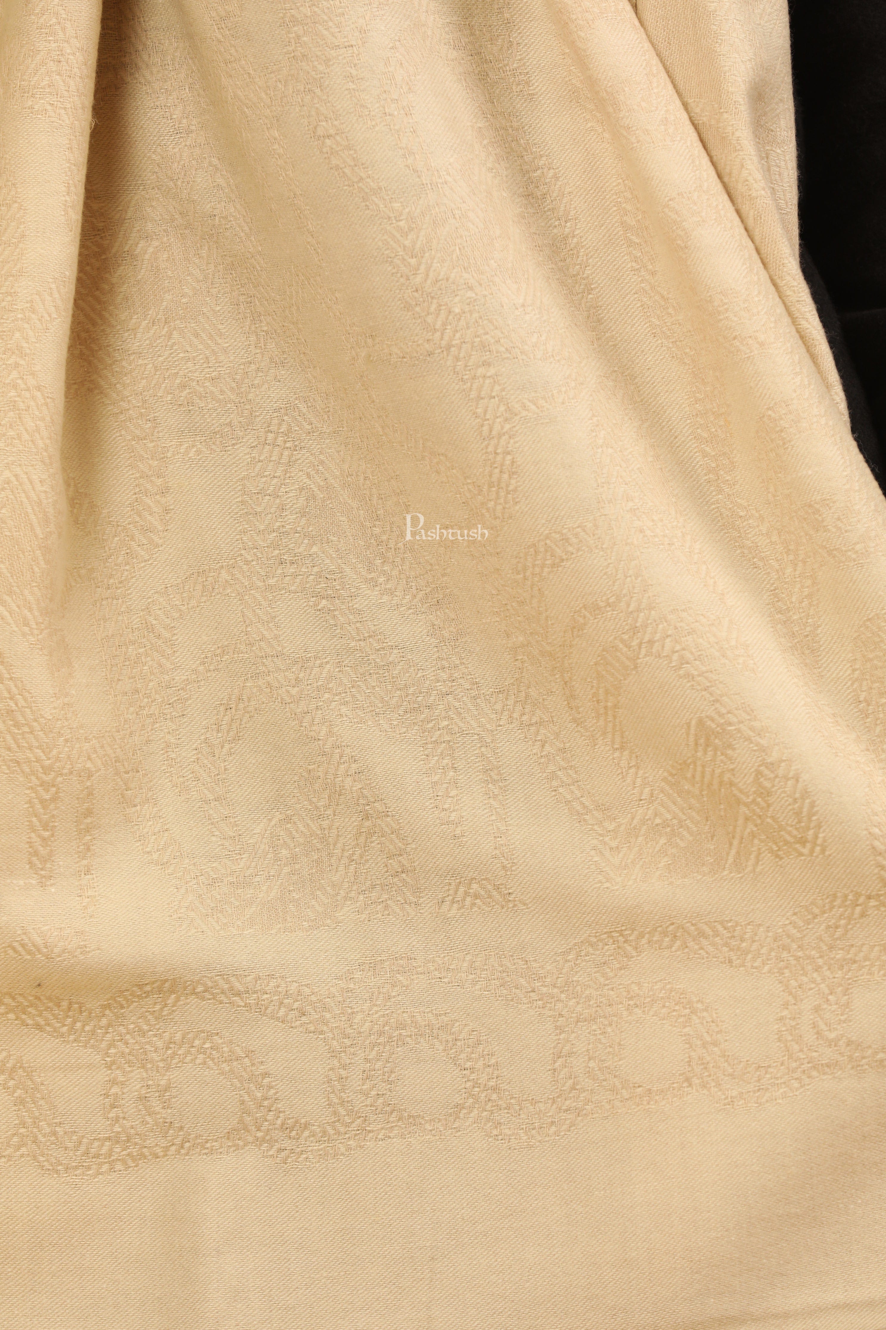 Pashtush Womens Stole, Soft and Warm, Woven Design, Neutral hues - Image 2