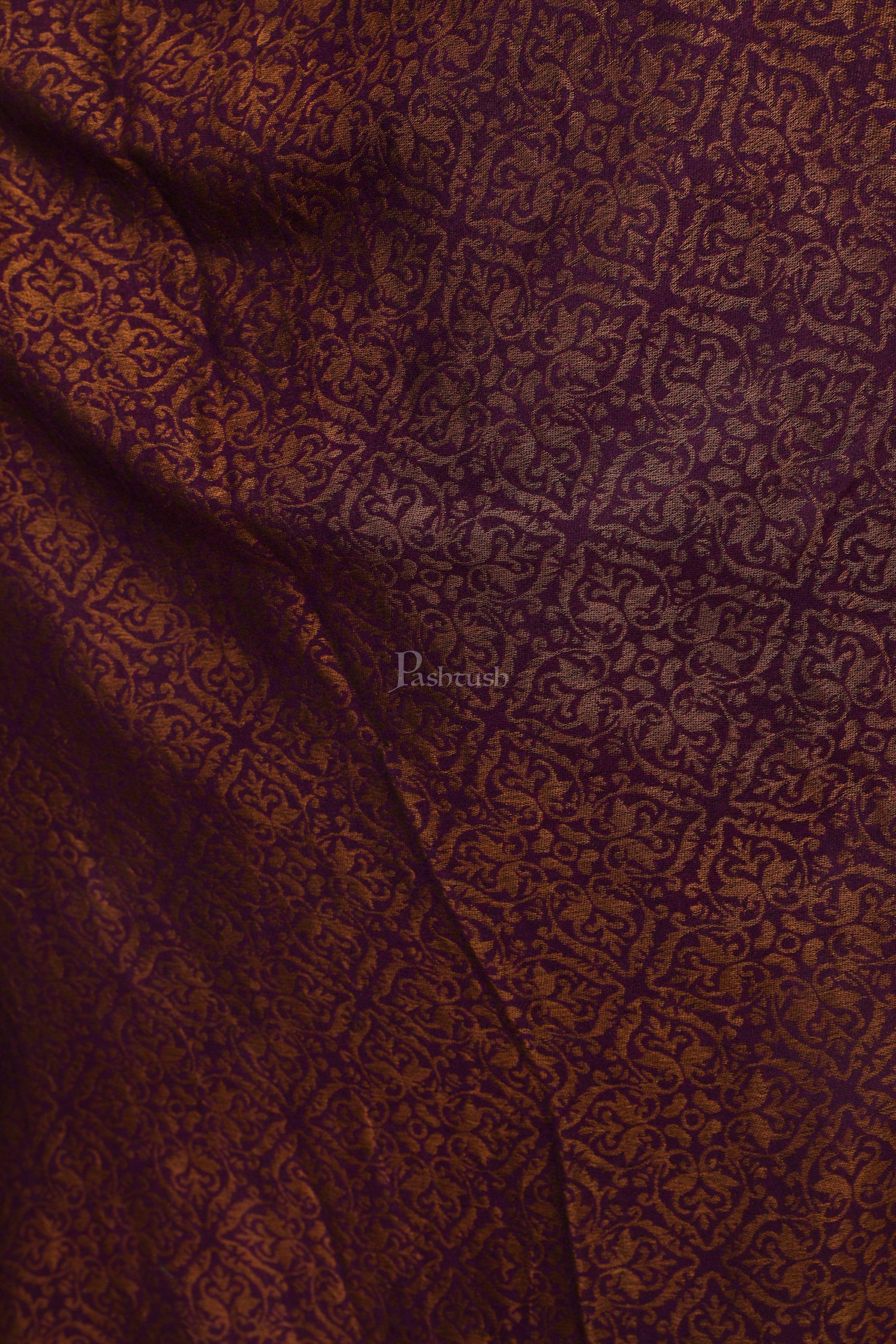 Pashtush Womens Twilight Collection, Jacquard Shawl, With Metallic Thread Weave, Fine Wool - Image 2