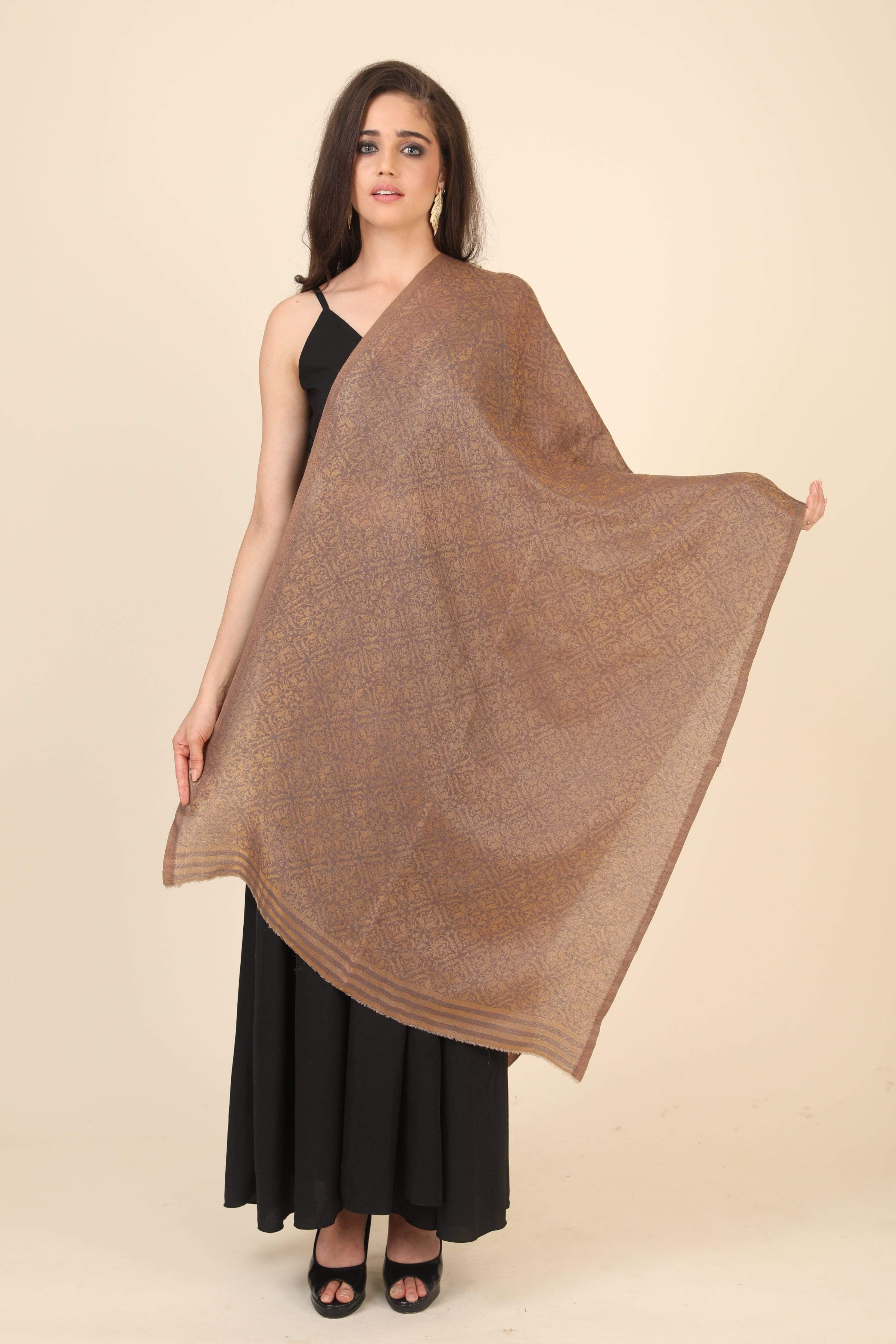Pashtush Womens Twilight Collection, Jacquard Shawl, With Metallic Thread Weave, Fine Wool - Image 4