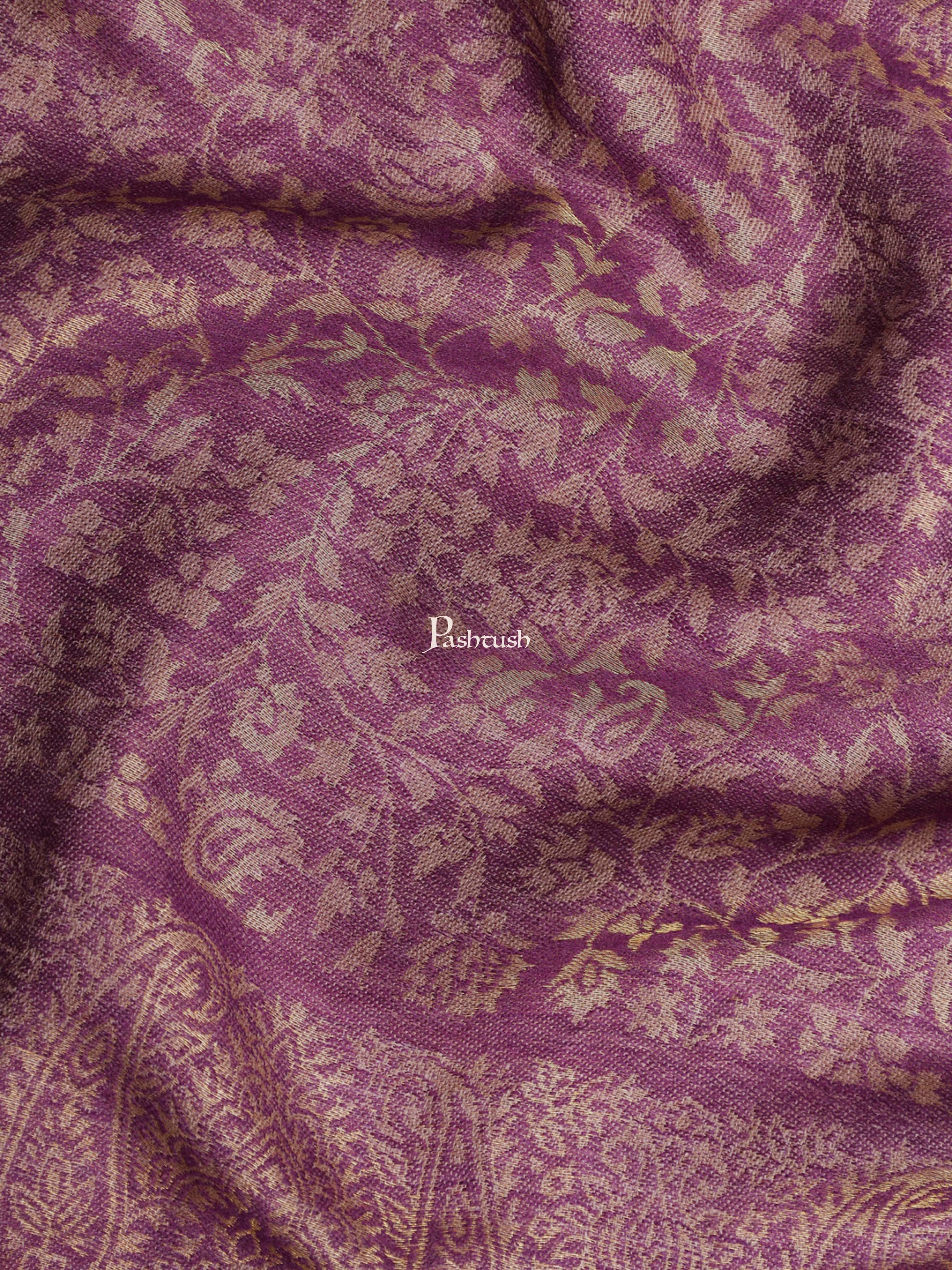 Pashtush Womens Twilight Collection Shawl, With Metallic Weave, Fine Wool, Peel Lilac - Image 2