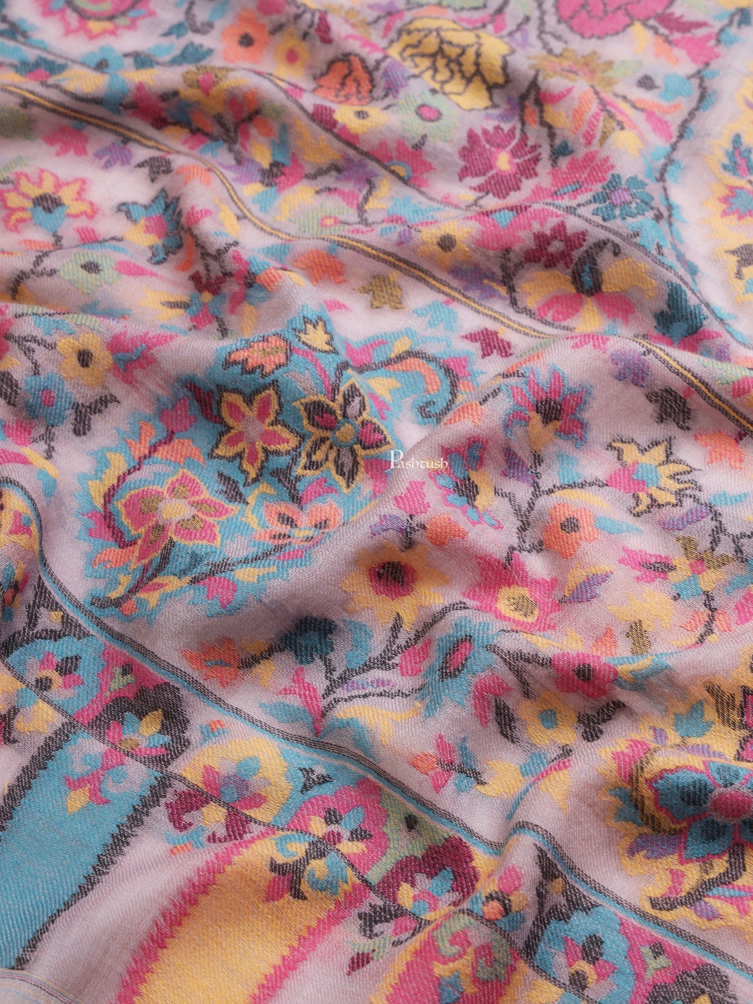 Pashtush Womens, Extra Fine Wool, Paisley Ethnic Woven, Multicolour - Image 2