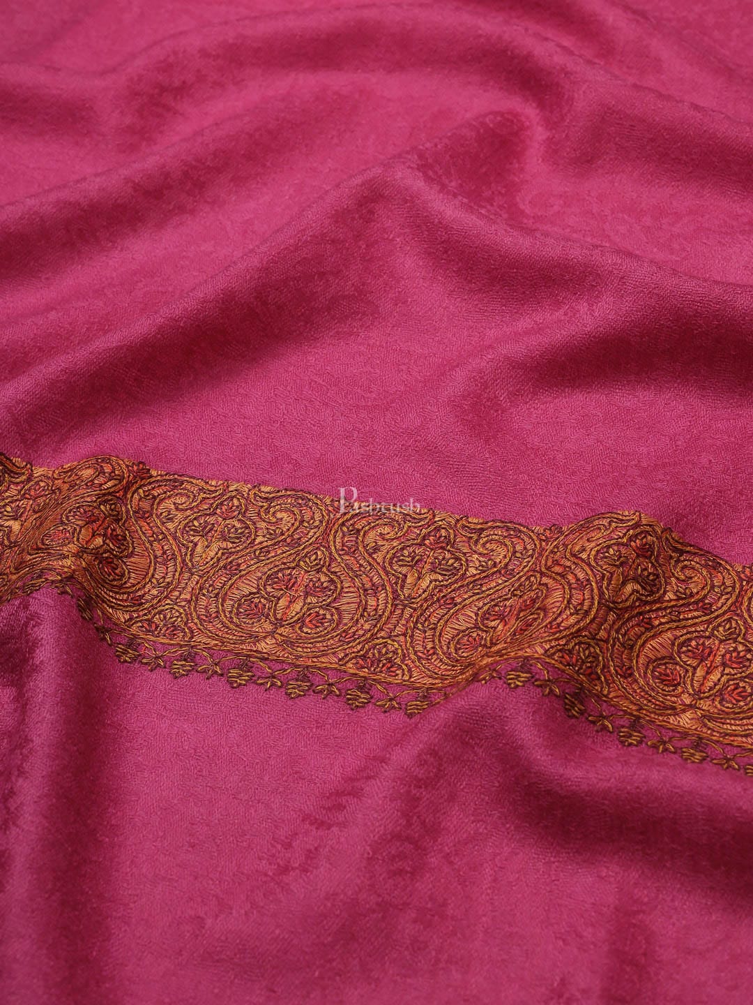 Pashtush Women'S Wool Shawl Embroidered Border