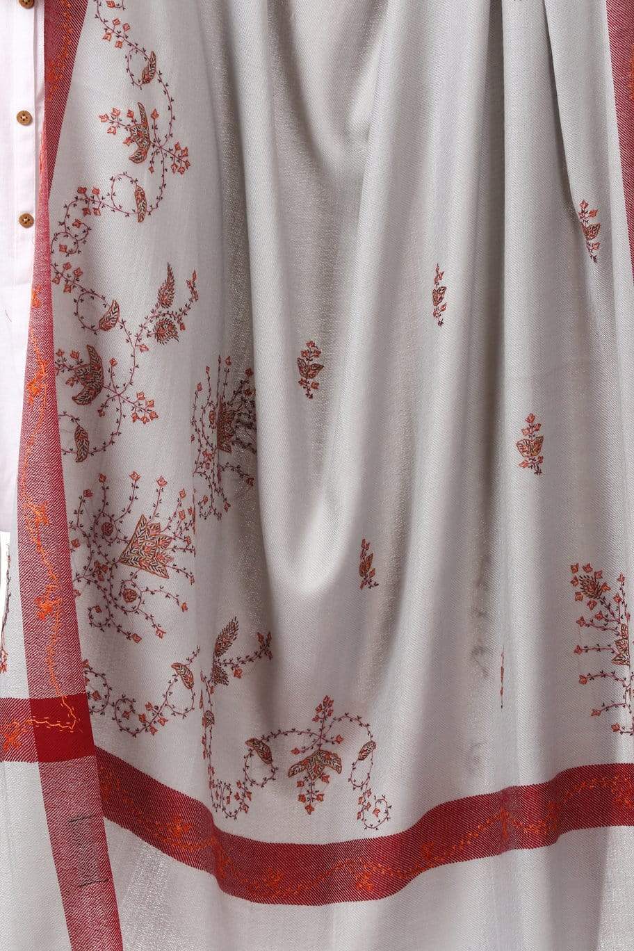 Pashtush Womens Wool Shawl With 100% Hand Embroidery, Large Wrap Shawl - Image 8