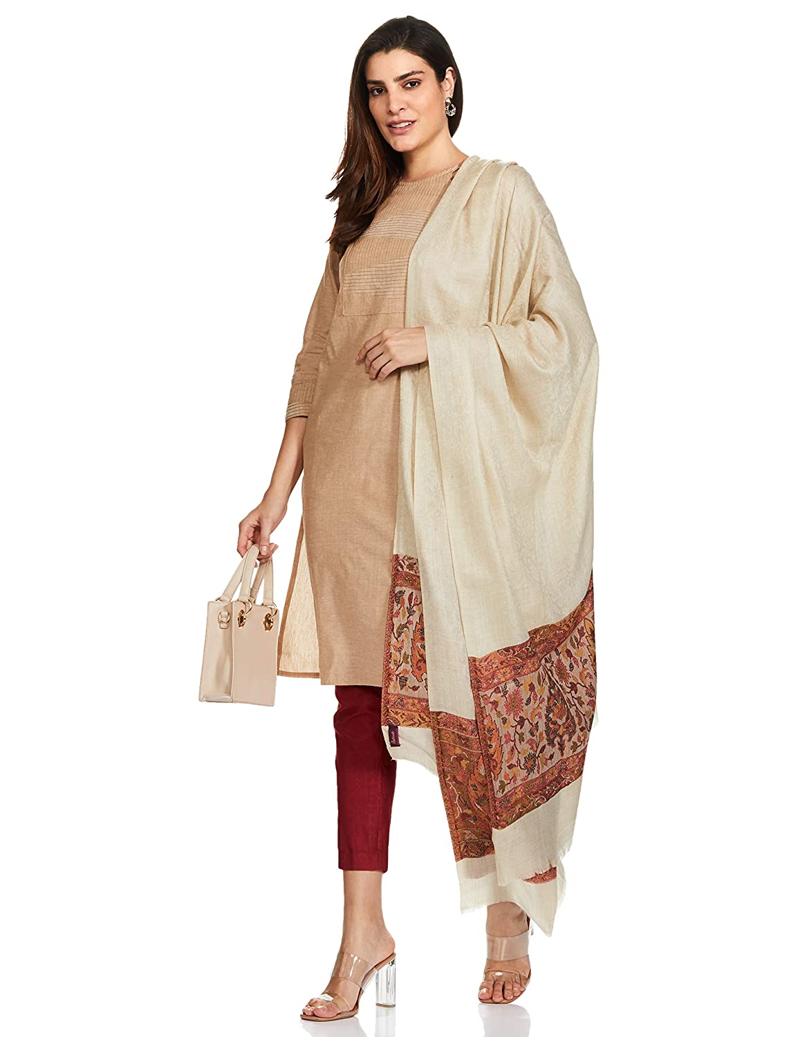 Pashtush Women'S Wool Soft Wool Cashmere Blended Shawl With Ethnic Weave Palla - Image 8