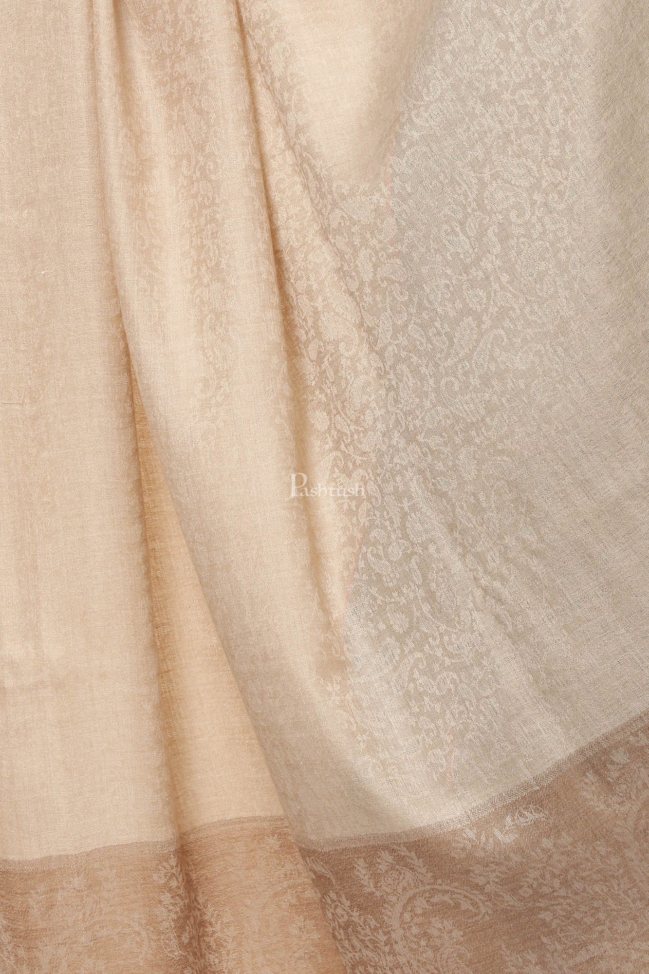 Pashtush Womens Woven Extra Fine Wool  Shawl With Paiseley Weave - Image 2
