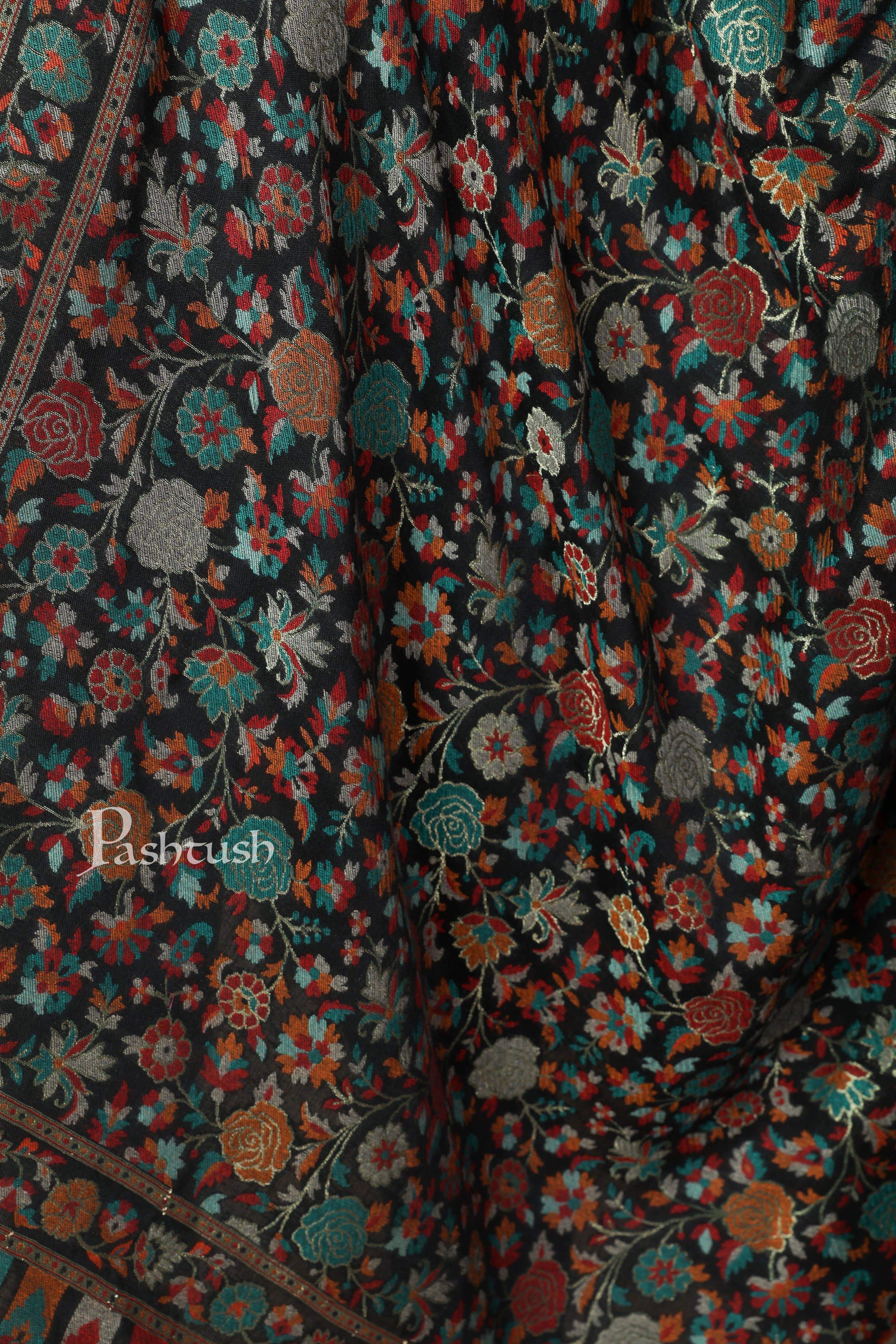 Pashtush Womens Gulaabdar Ethnic Shawl, Woollen, Faux Pashmina Shawl - Image 4