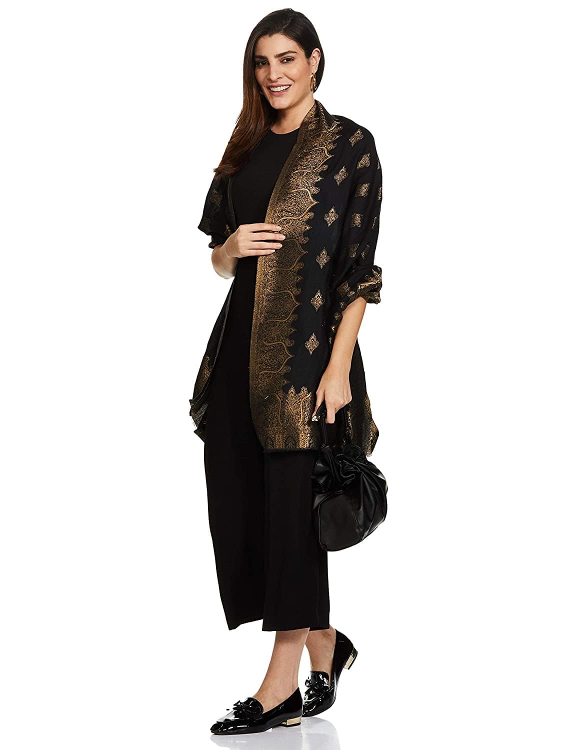 Pashtush Womens Zari Weave Stole, Scarf (Twilight) - Image 3