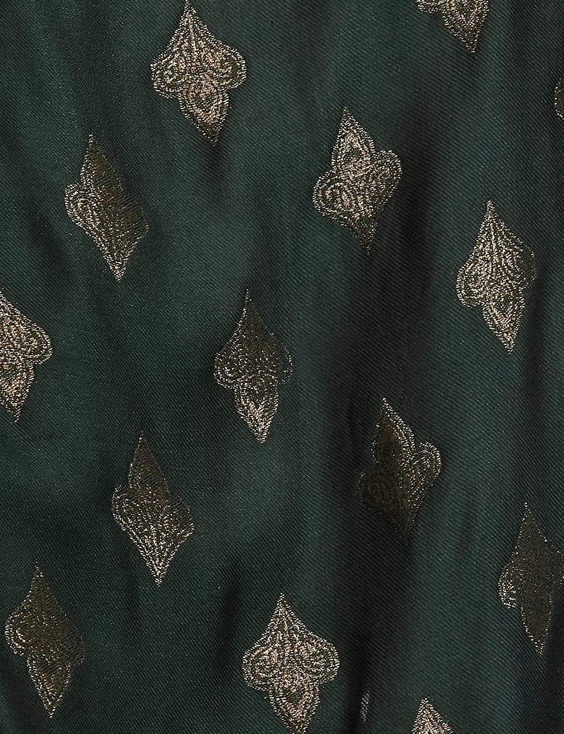 Pashtush Womens Zari Weave Stole, Scarf, Green (Twilight) - Image 4