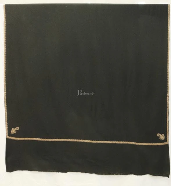Pashtush Womes Fine Wool Shawl, Kingri Design , Black - Image 2