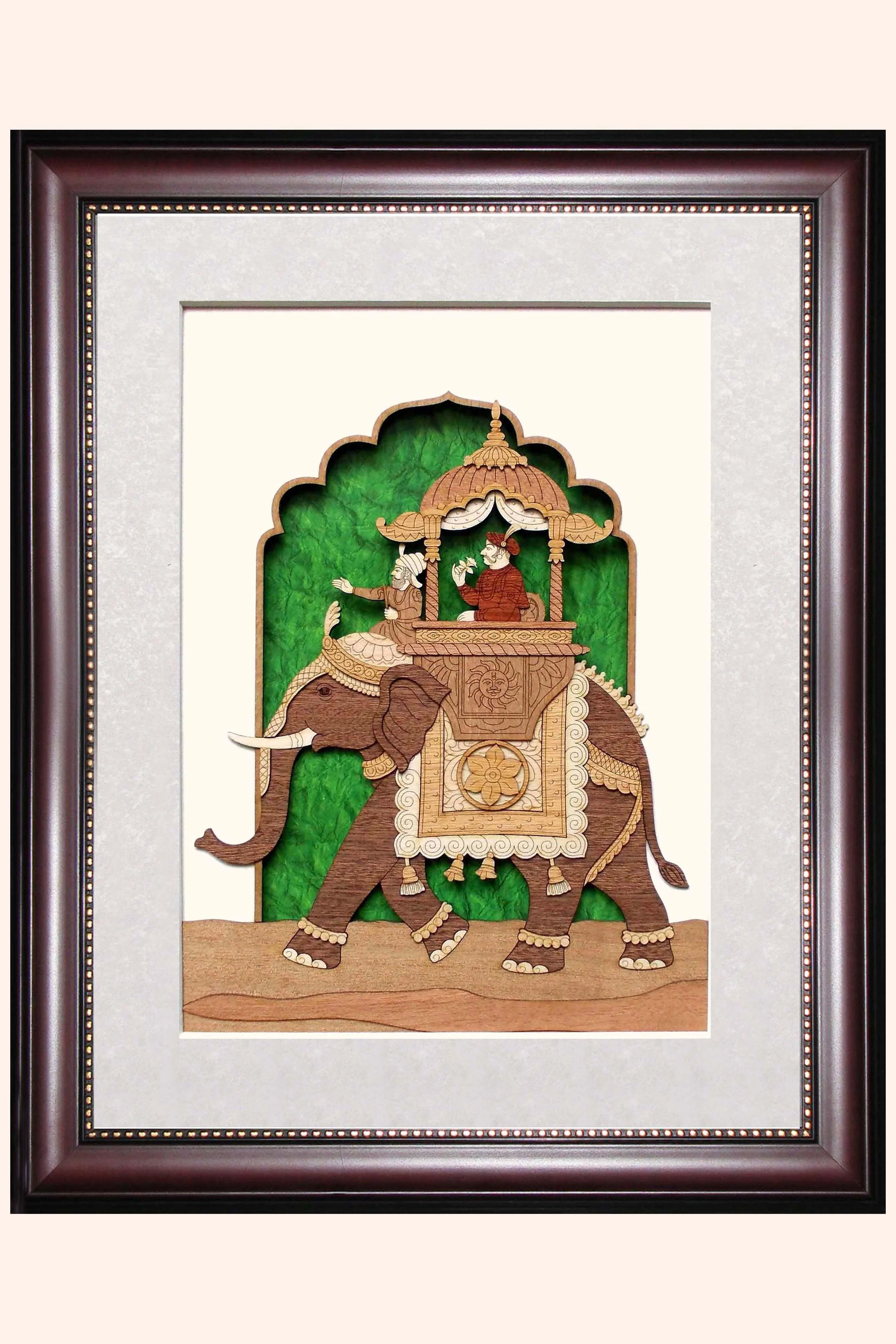Pashtush Wooden Artwork, The Royal Ride, Intricately Crafted Using Natural Coloured Wood - Image 2