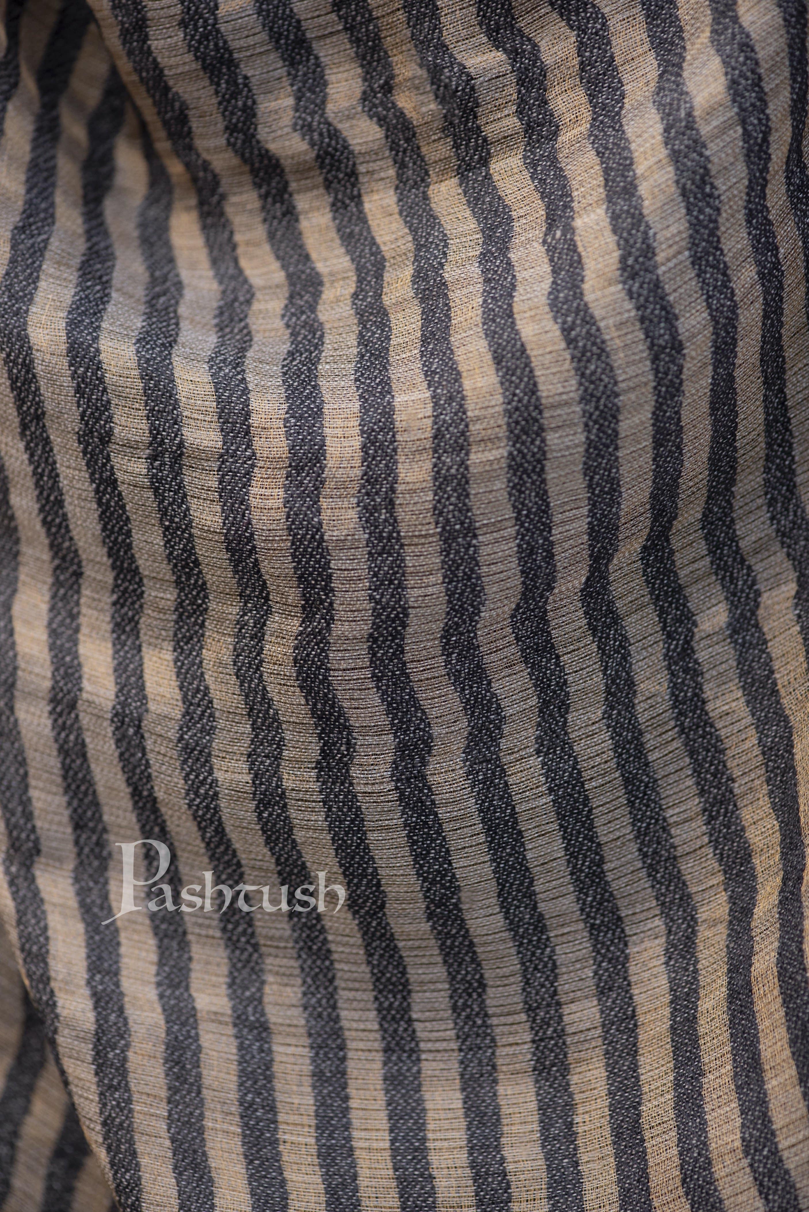 Pashtush Mens Twilight Striped Scarf, With Metallic Thread Weave - Image 3