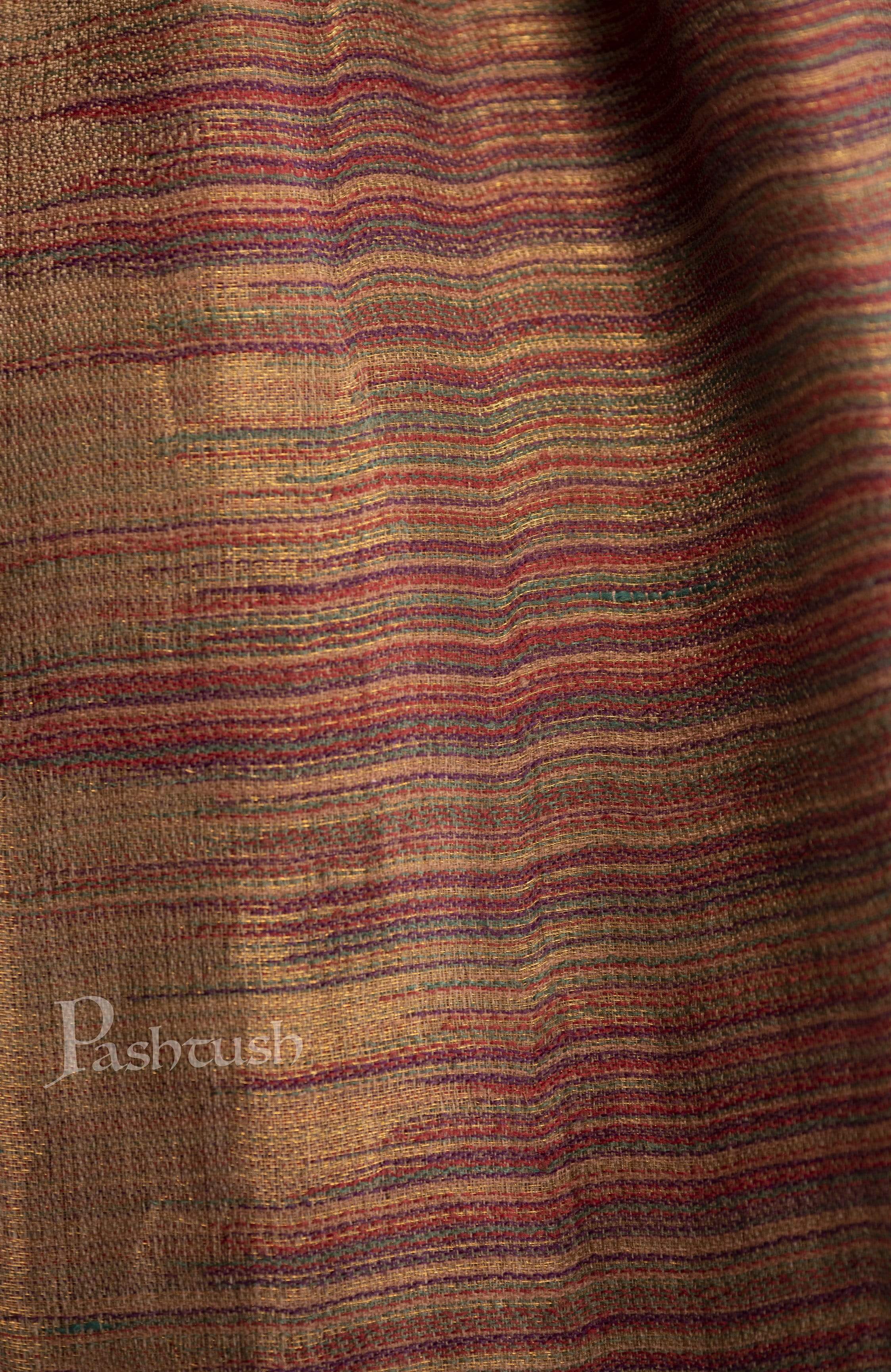 Pashtush Mens Scarf With Shimmery Zari Thread Weave (Twilight) - Image 9