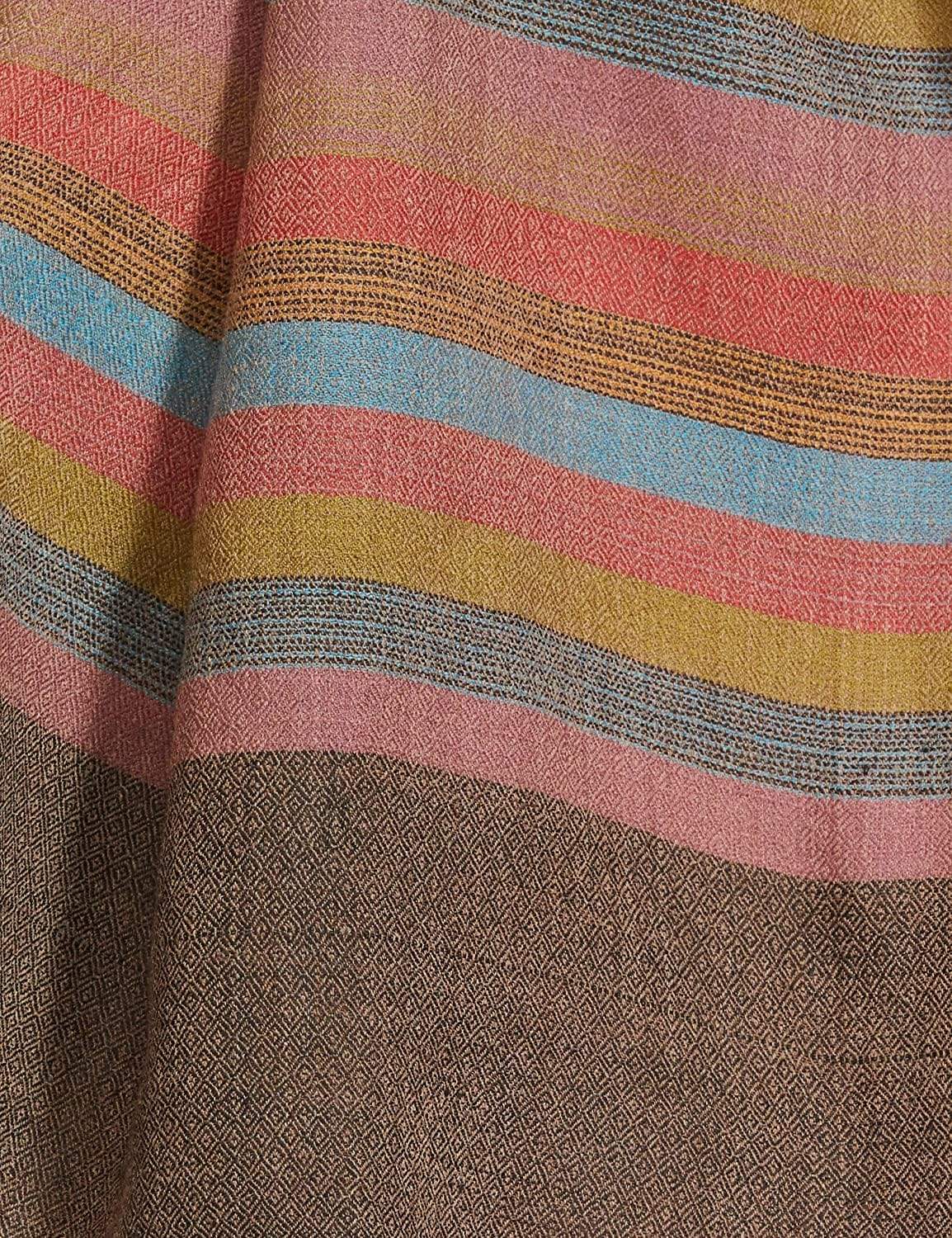 Pashtush Womens Extra Fine Wool, Striped Woven Scarf, Multicolored - Image 7