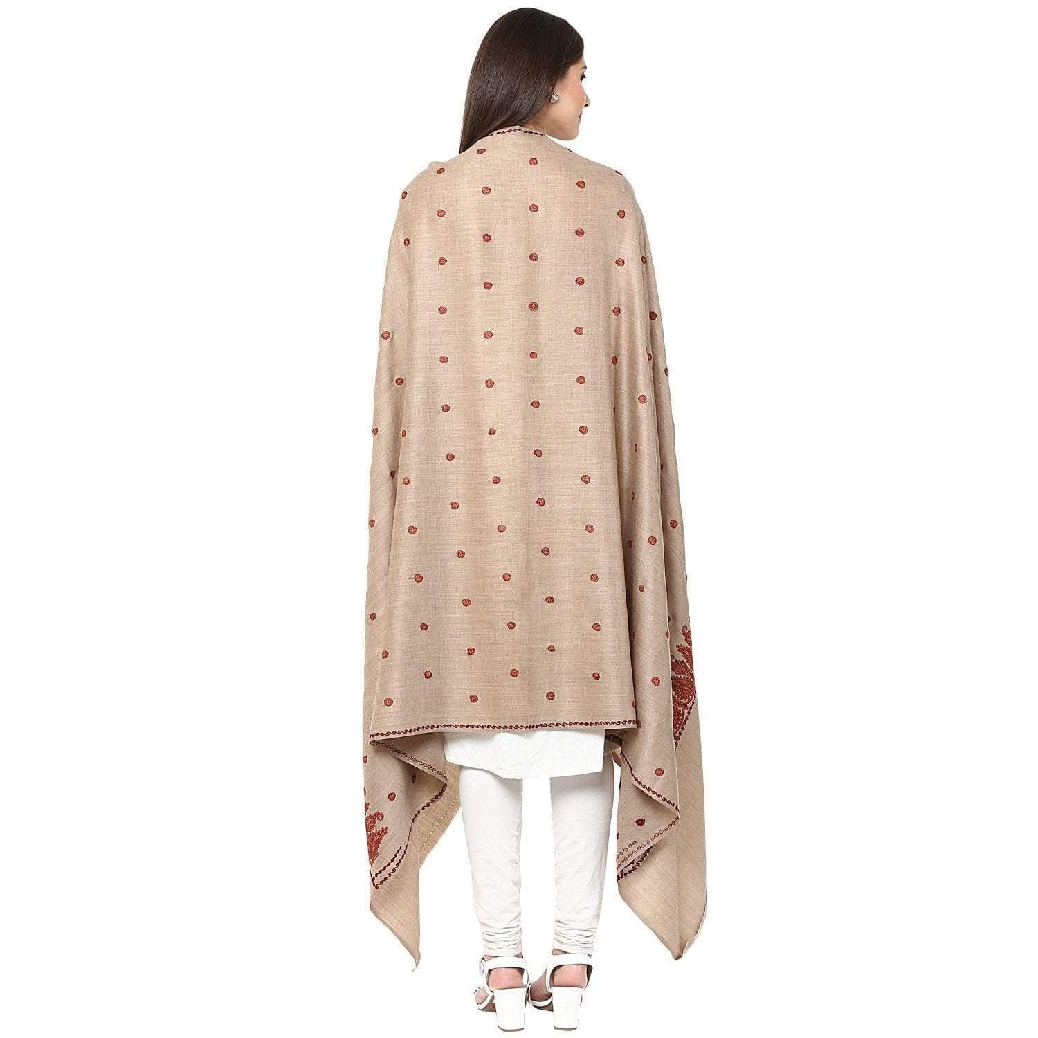 Pashtush Womens Palla Booti Embroidery Shawl - Sahara - Image 4