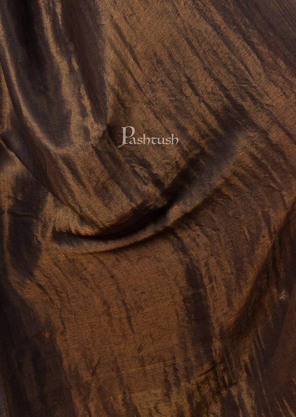 Pashtush Womens, Extra Fine Wool, Twilight Scarf, With Shimmery Zari Thread Weave,Black Gold - Image 6