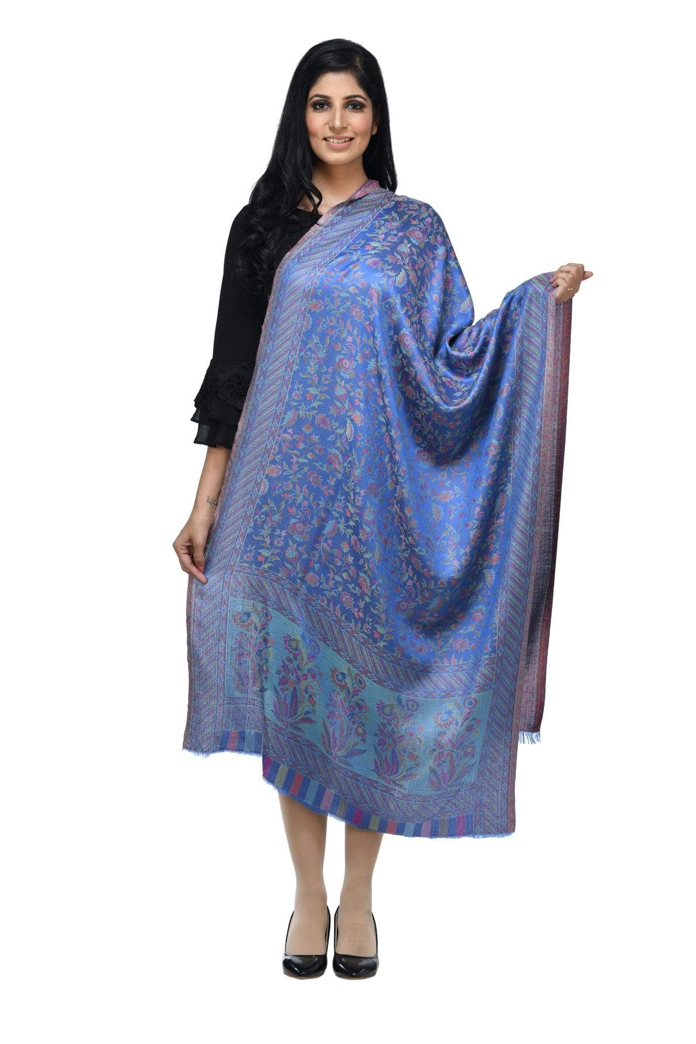 Pashwool Womens Extra Soft Bamboo Scarf, Woven Ethnic Design, Soft And Smooth