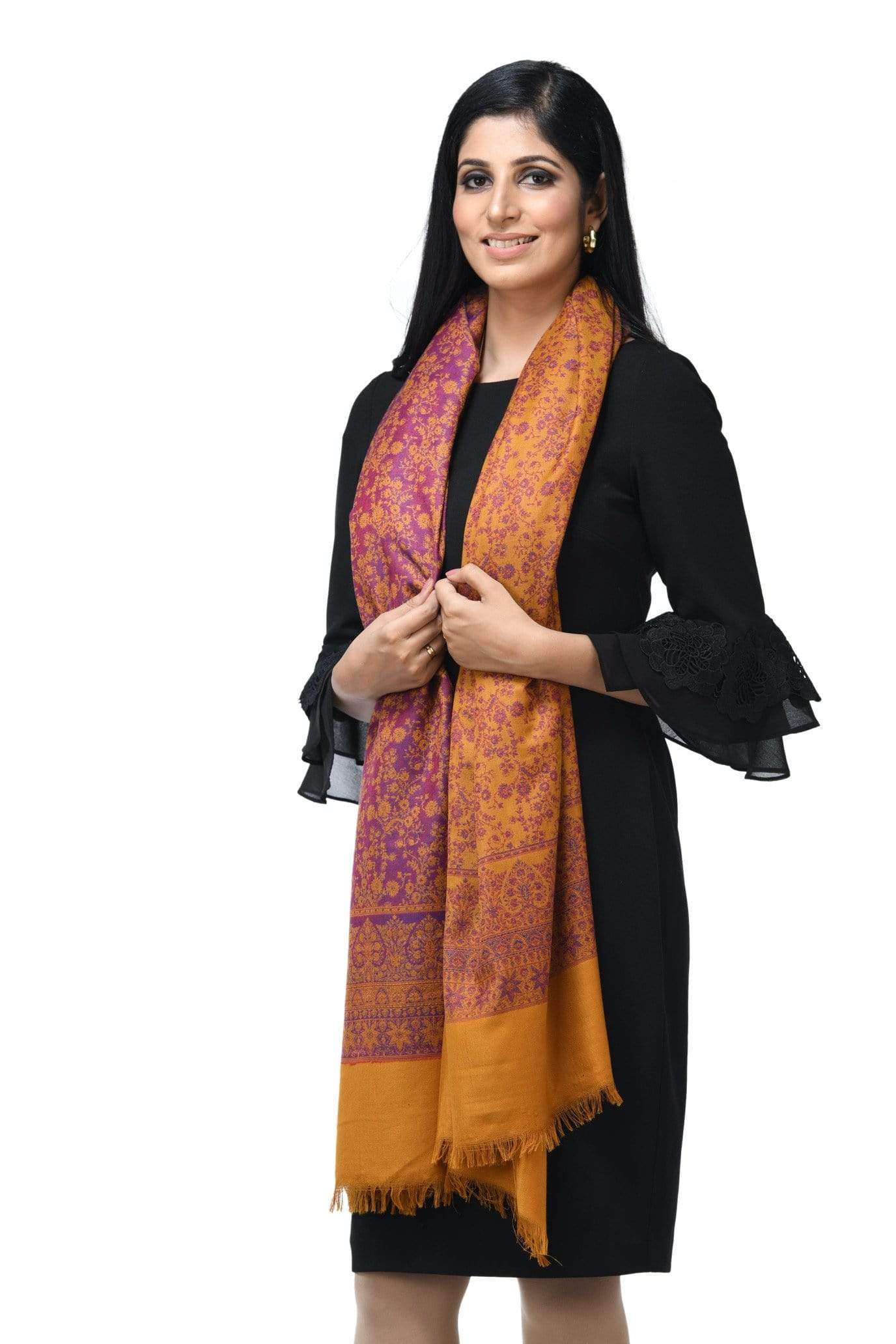Pashwool Womens Extra Soft Bamboo Stole, Reversible Purple - Image 3