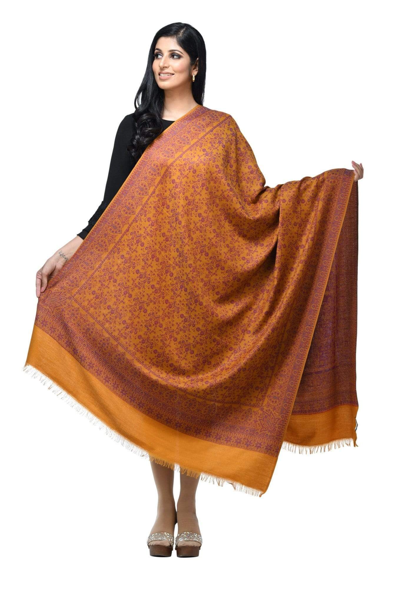 Pashwool Womens Extra Soft Bamboo Stole, Reversible Purple - Image 5