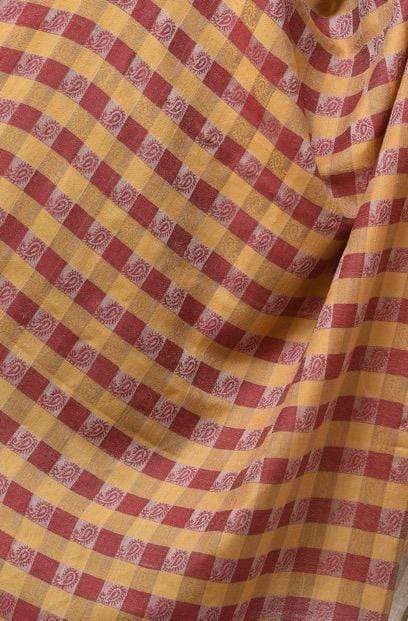Pashwool Womens Fine Wool Checkered Stole, Soft And Warm Orange - Image 6