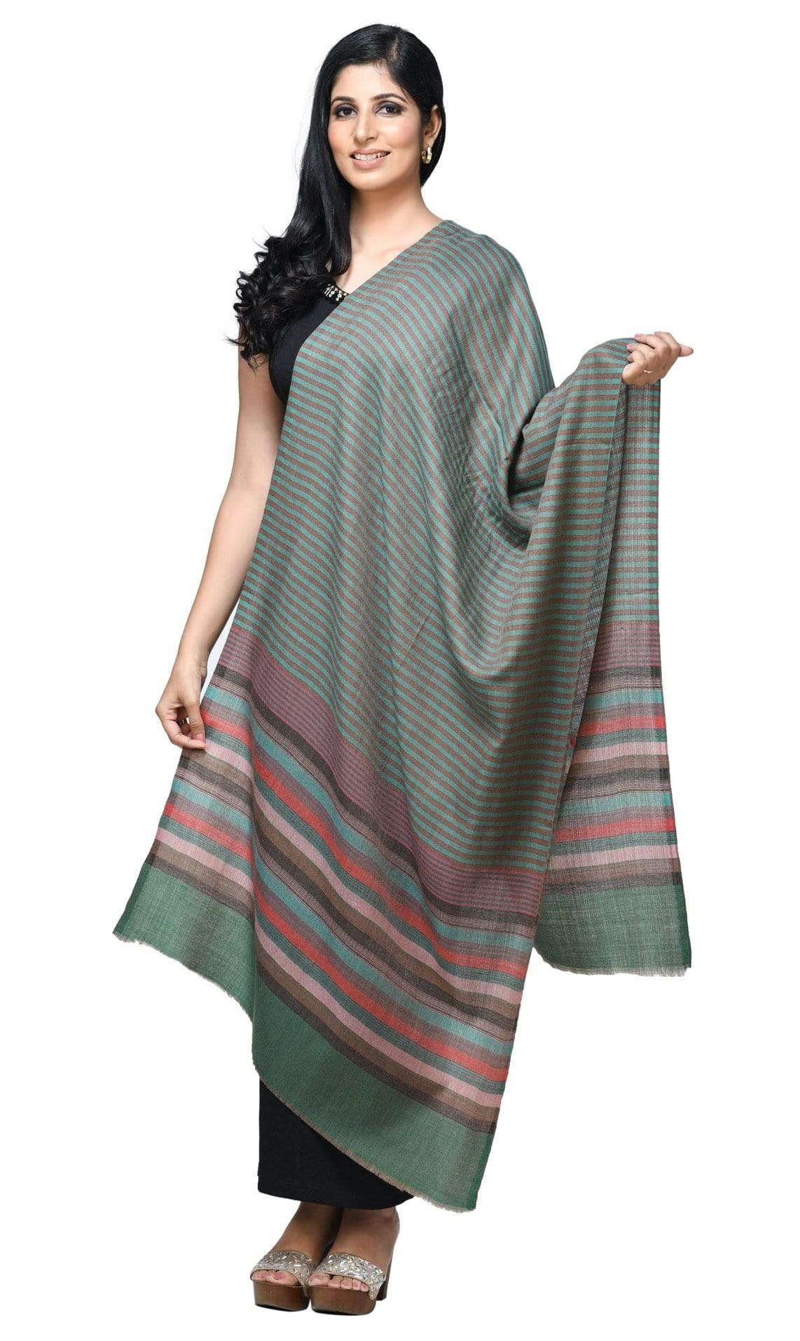Pashwool Womens Fine Wool Scarf, Soft And Warm Multicoloured