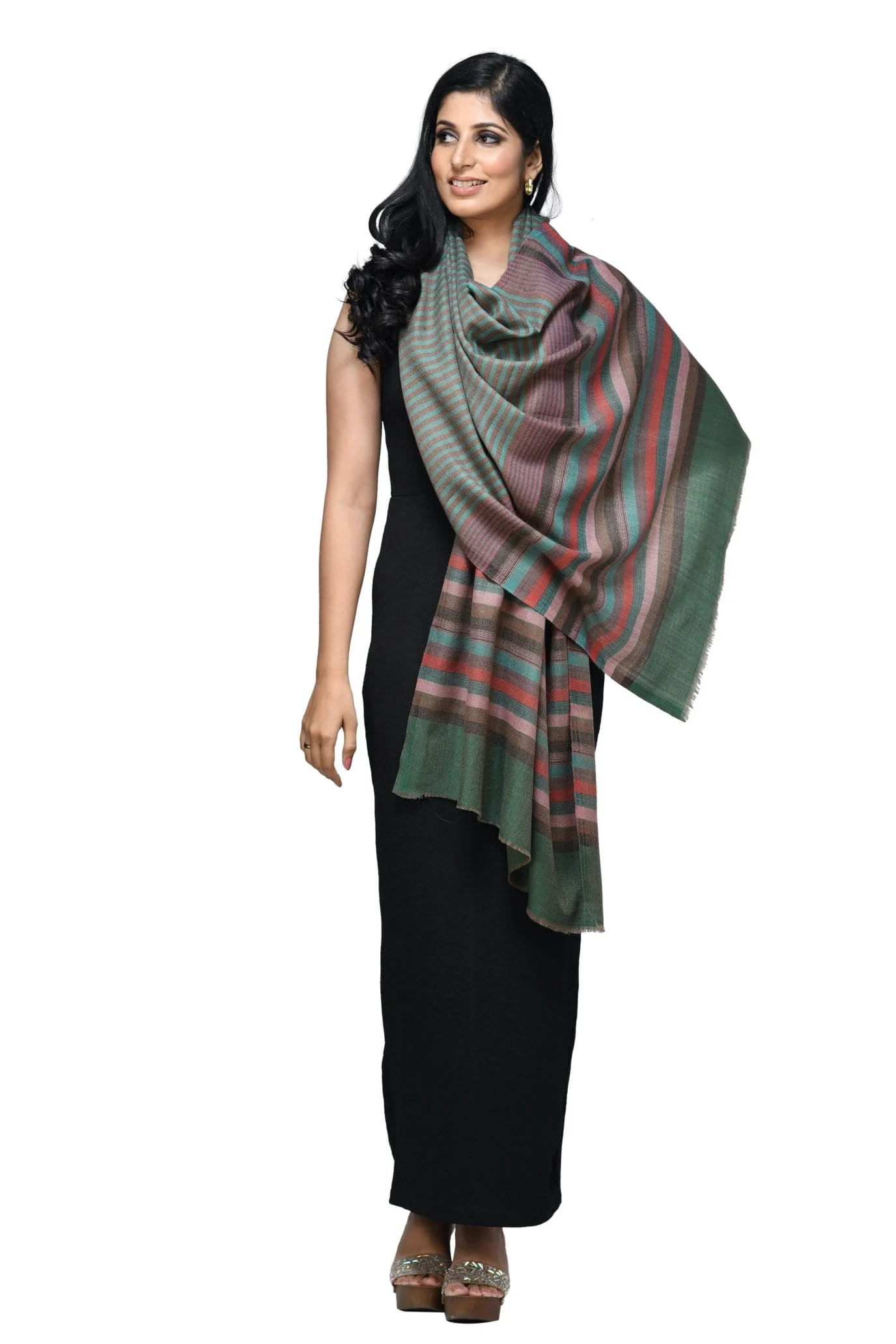 Pashwool Womens Fine Wool Scarf, Soft And Warm Multicoloured - Image 3