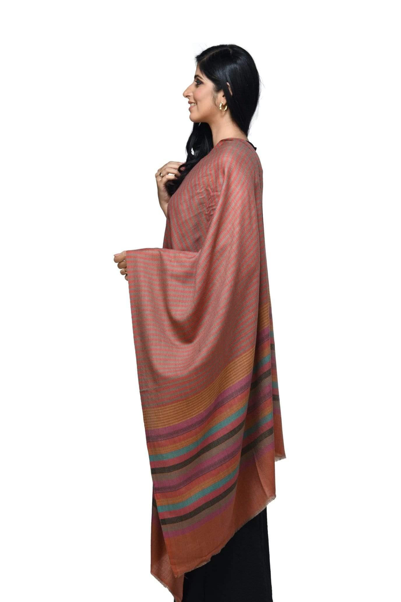 Pashwool Womens Fine Wool Scarf, Soft And Warm Multicoloured - Image 3