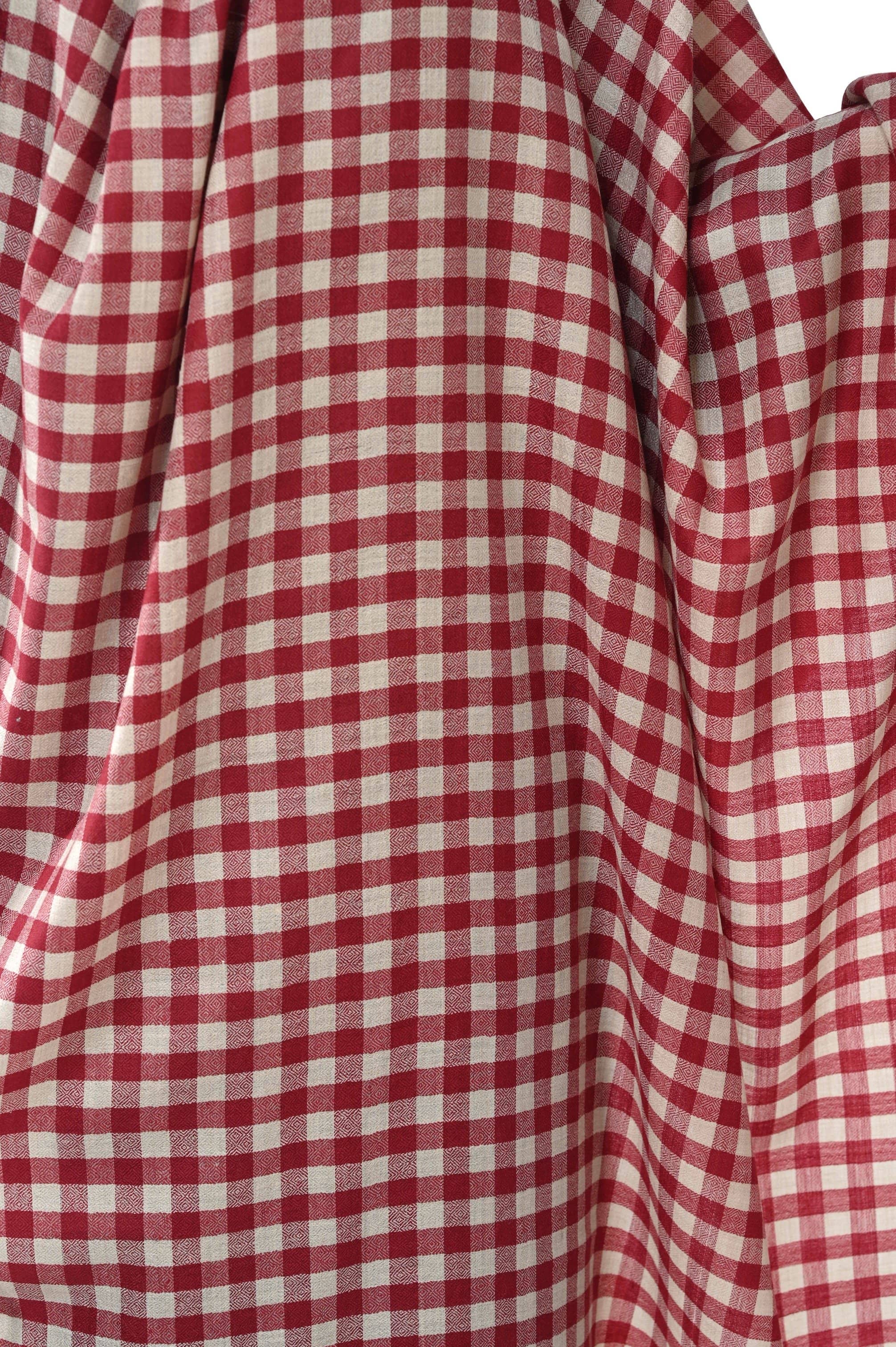 Pashwool Womens Fine Wool Shawl, Soft And Warm, Checkered Weave - Image 2