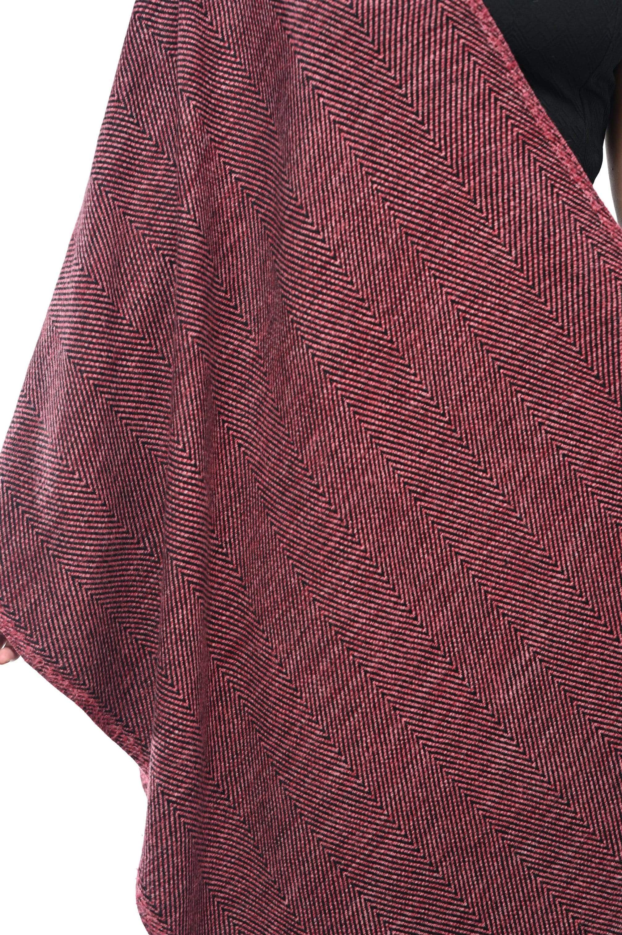 Pashwool Womens Stole, Extra Thick And Warm, Soft And Snuggly Wrap Style Maroon - Image 2